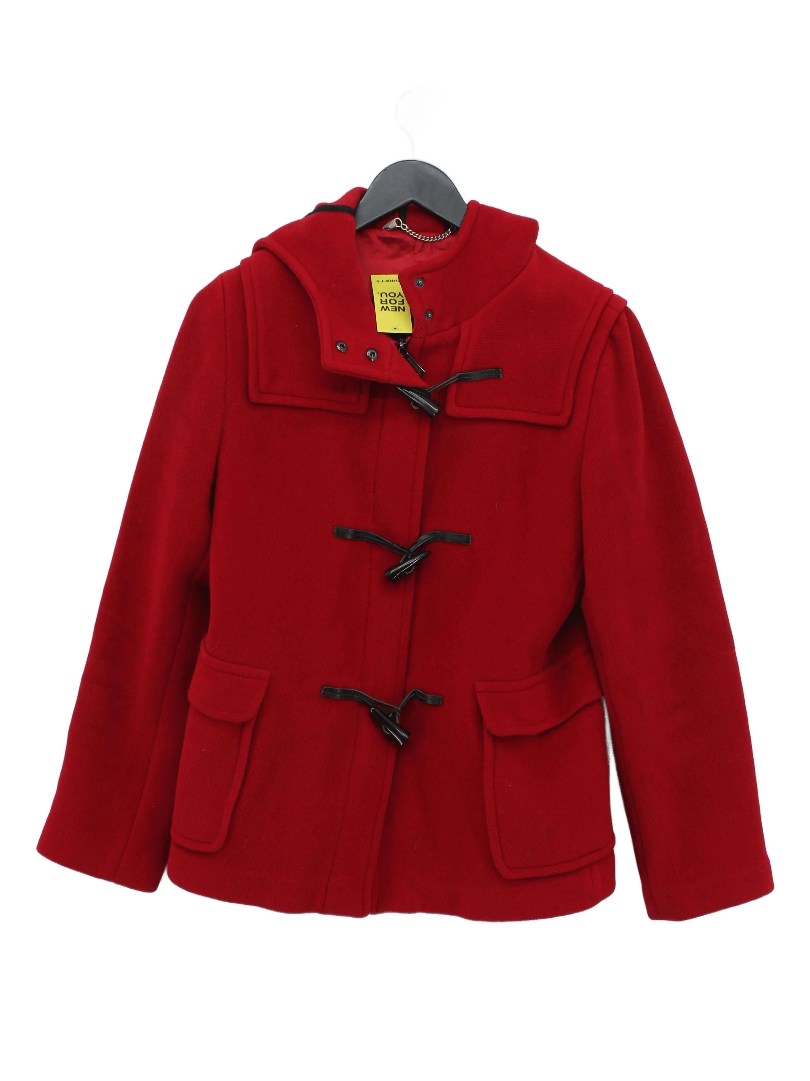 Burberry Women's Coat L Red 100% Wool Overcoat