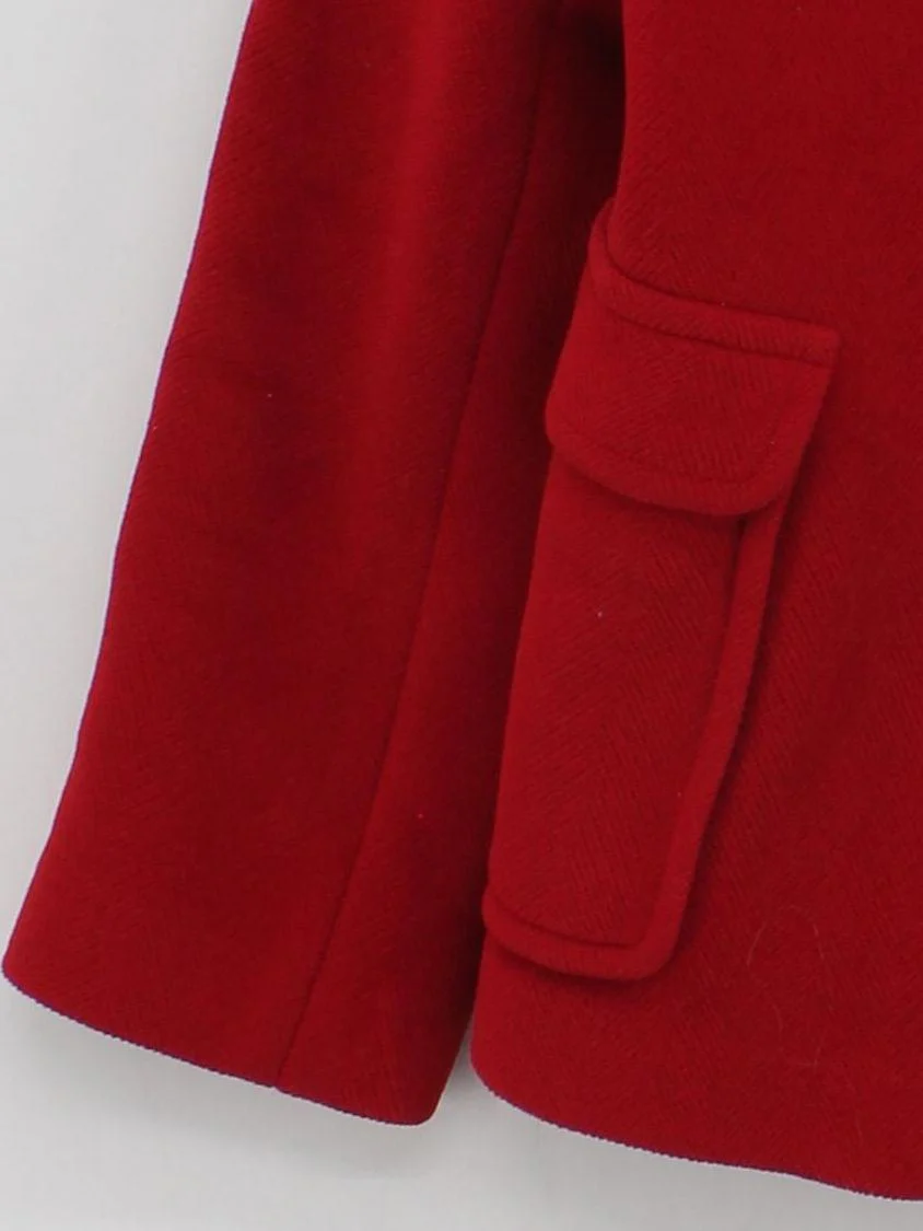 Burberry Women's Coat L Red 100% Wool Overcoat - Image 4