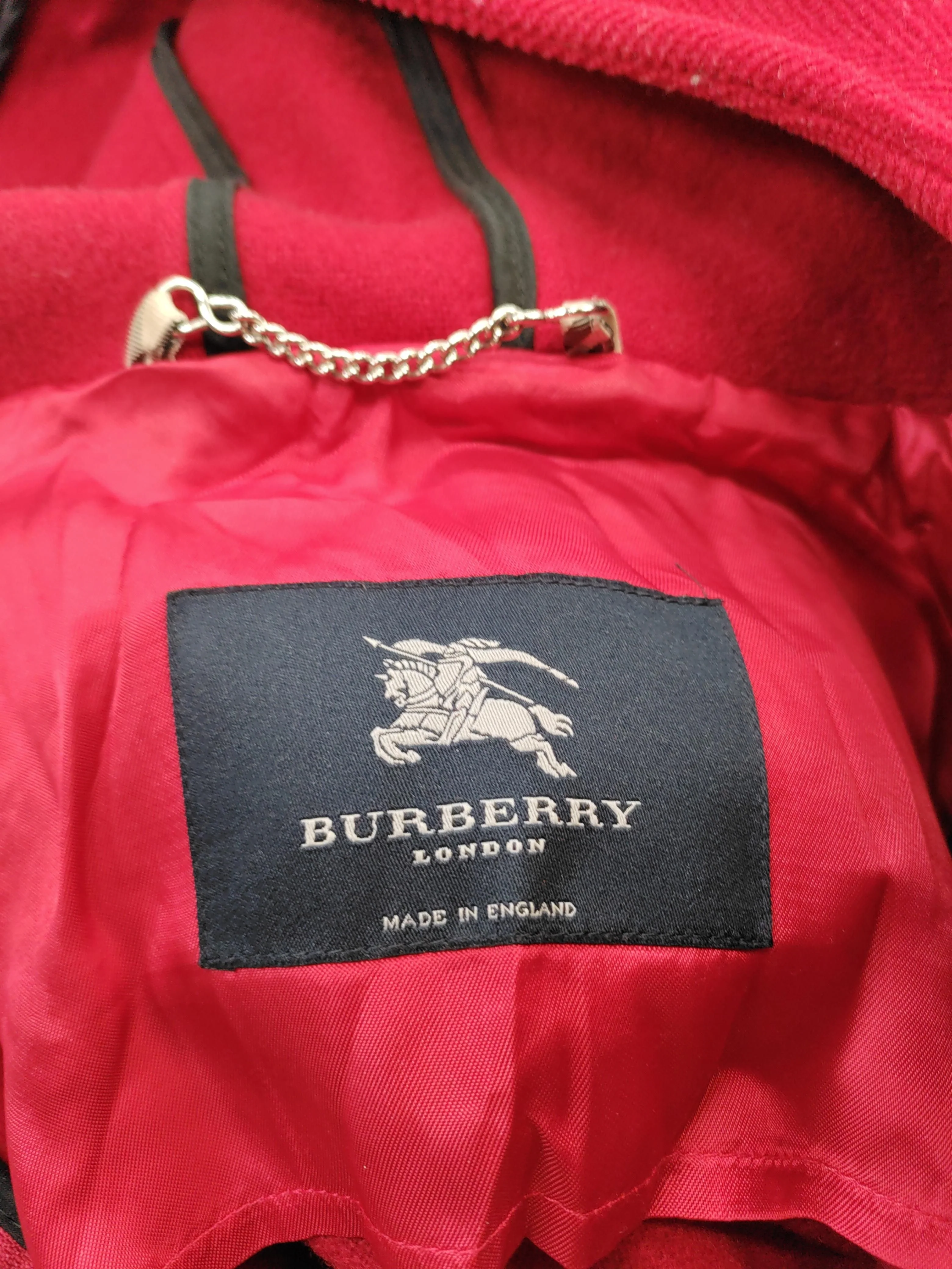 Burberry Women's Coat L Red 100% Wool Overcoat - Image 5