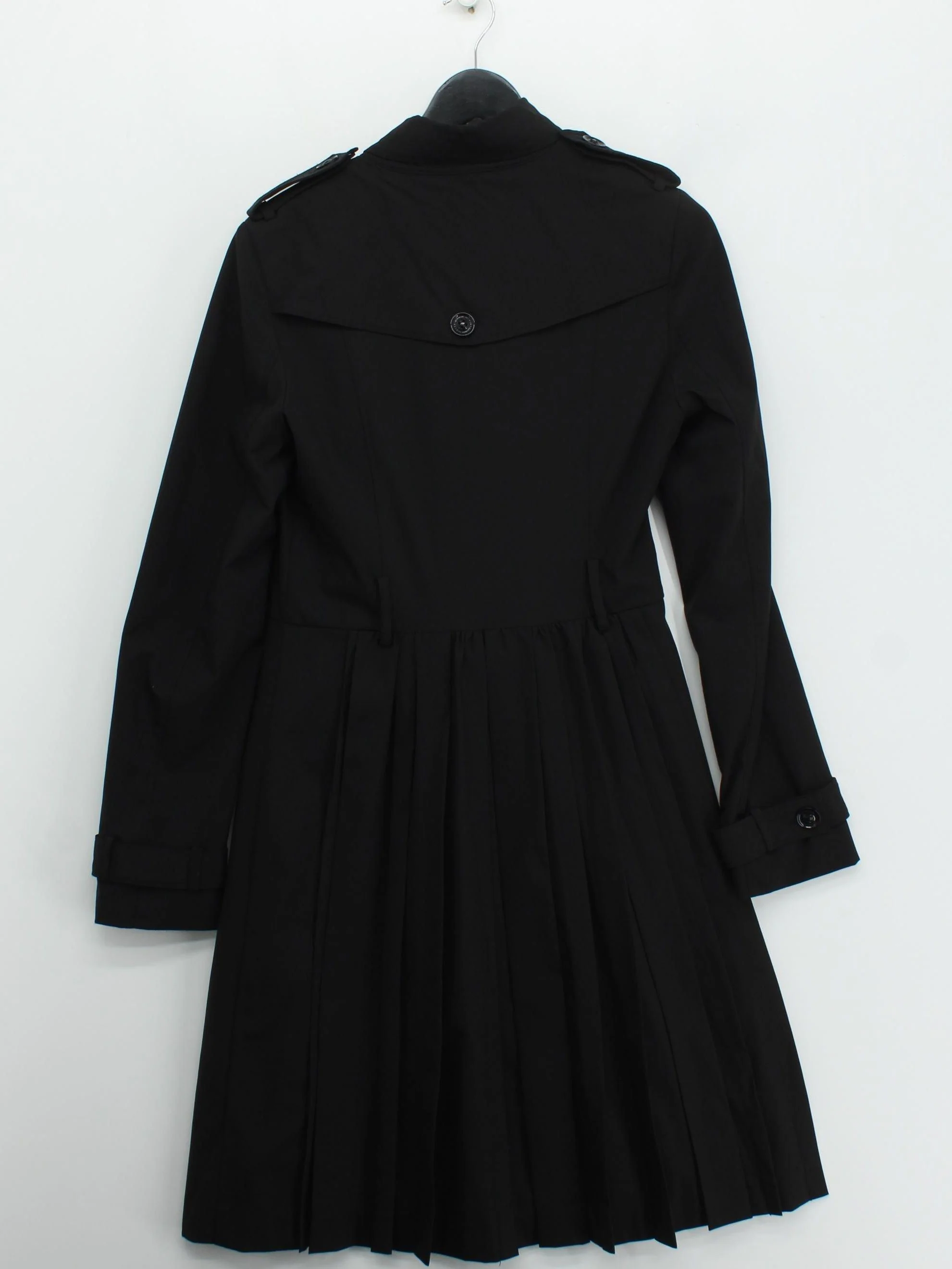 Burberry Women's Coat UK 4 Black Viscose with Elastane Trench Coat - Image 2