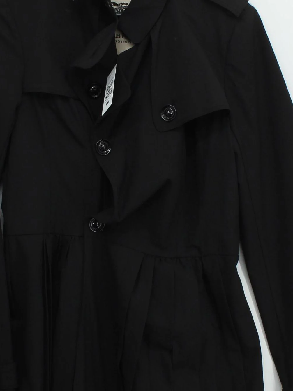 Burberry Women's Coat UK 4 Black Viscose with Elastane Trench Coat - Image 3
