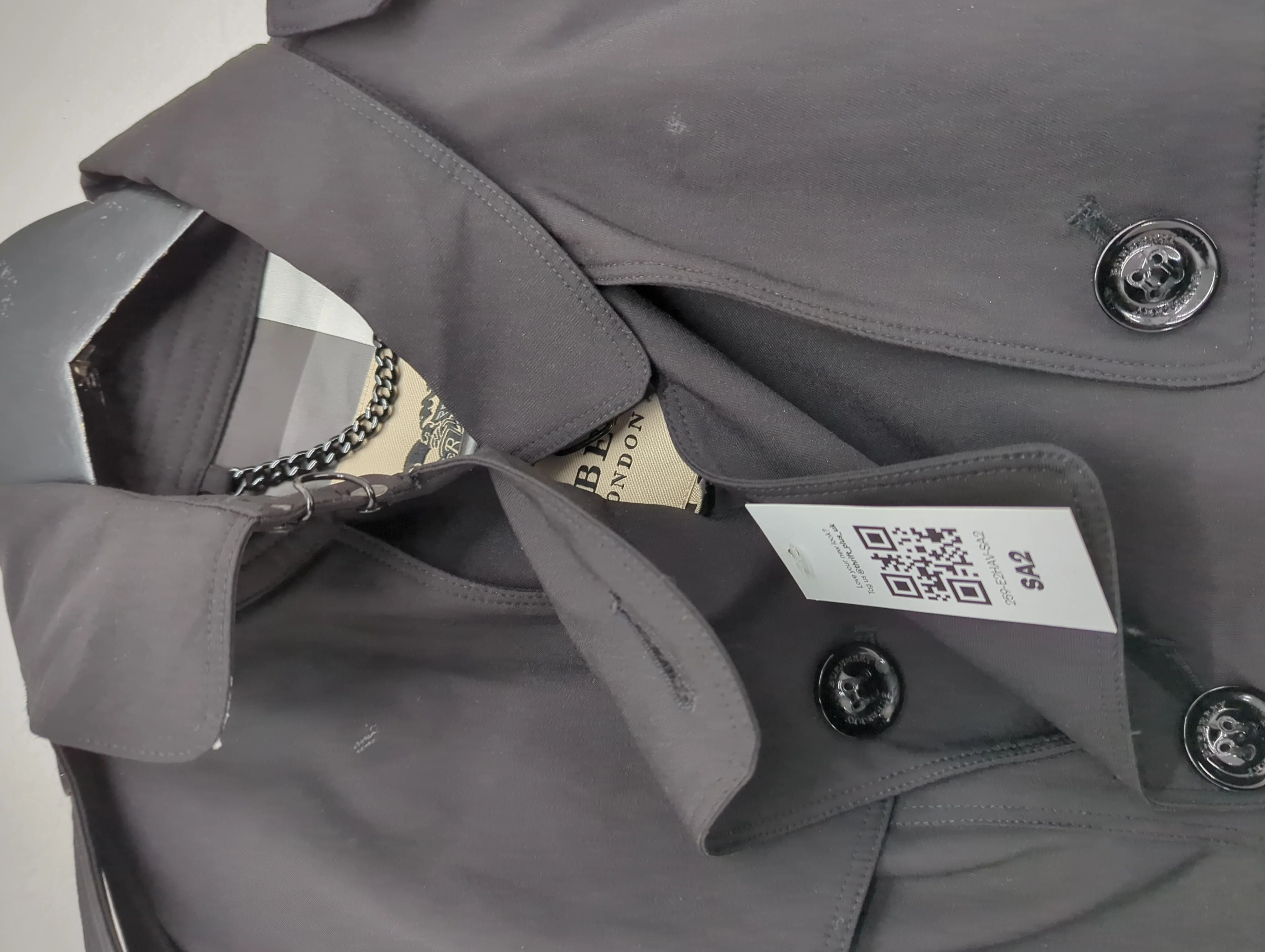 Burberry Women's Coat UK 4 Black Viscose with Elastane Trench Coat - Image 5