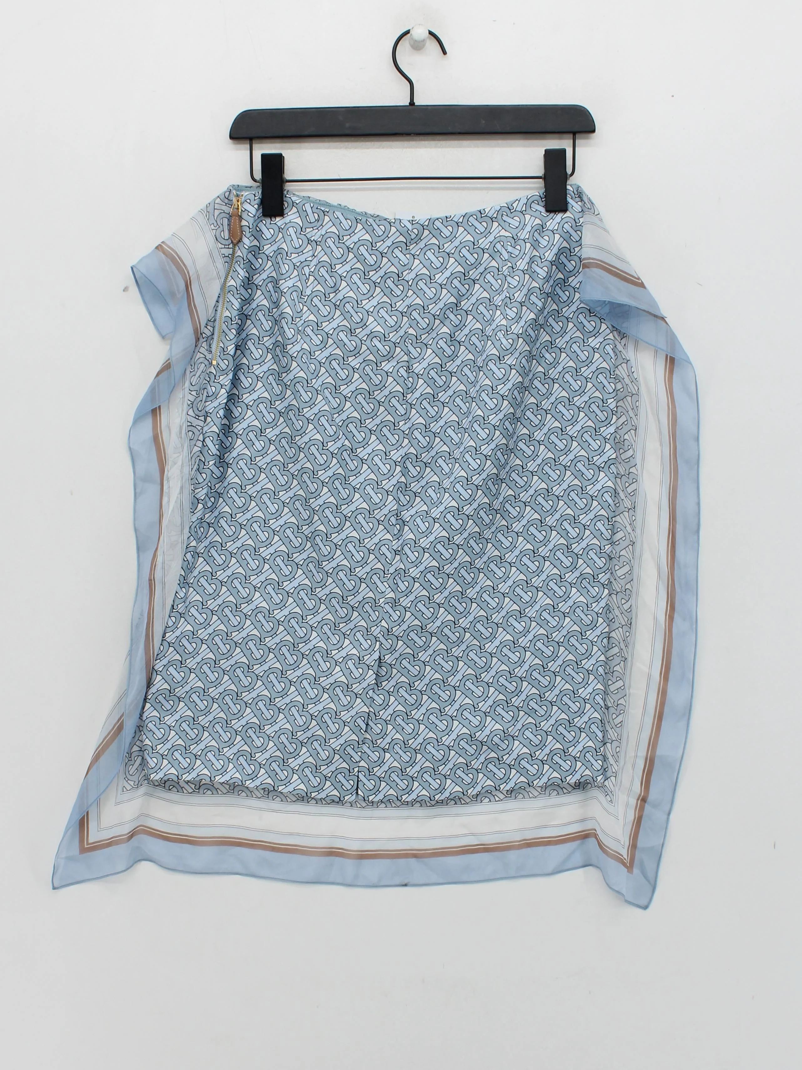 Burberry Women's Mini Skirt UK 8 Blue Silk with Acetate, Other Mini - Image 2