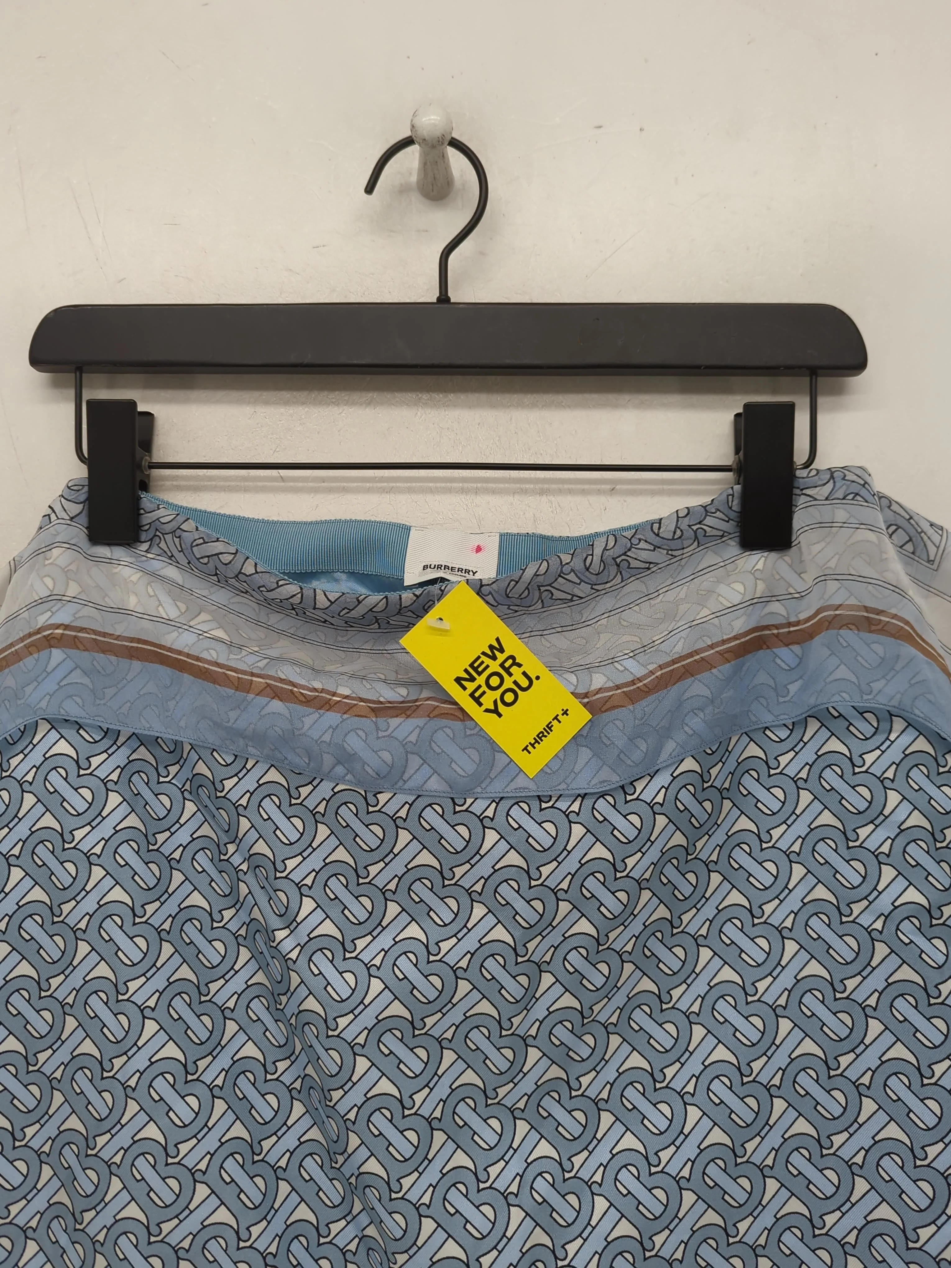 Burberry Women's Mini Skirt UK 8 Blue Silk with Acetate, Other Mini - Image 3