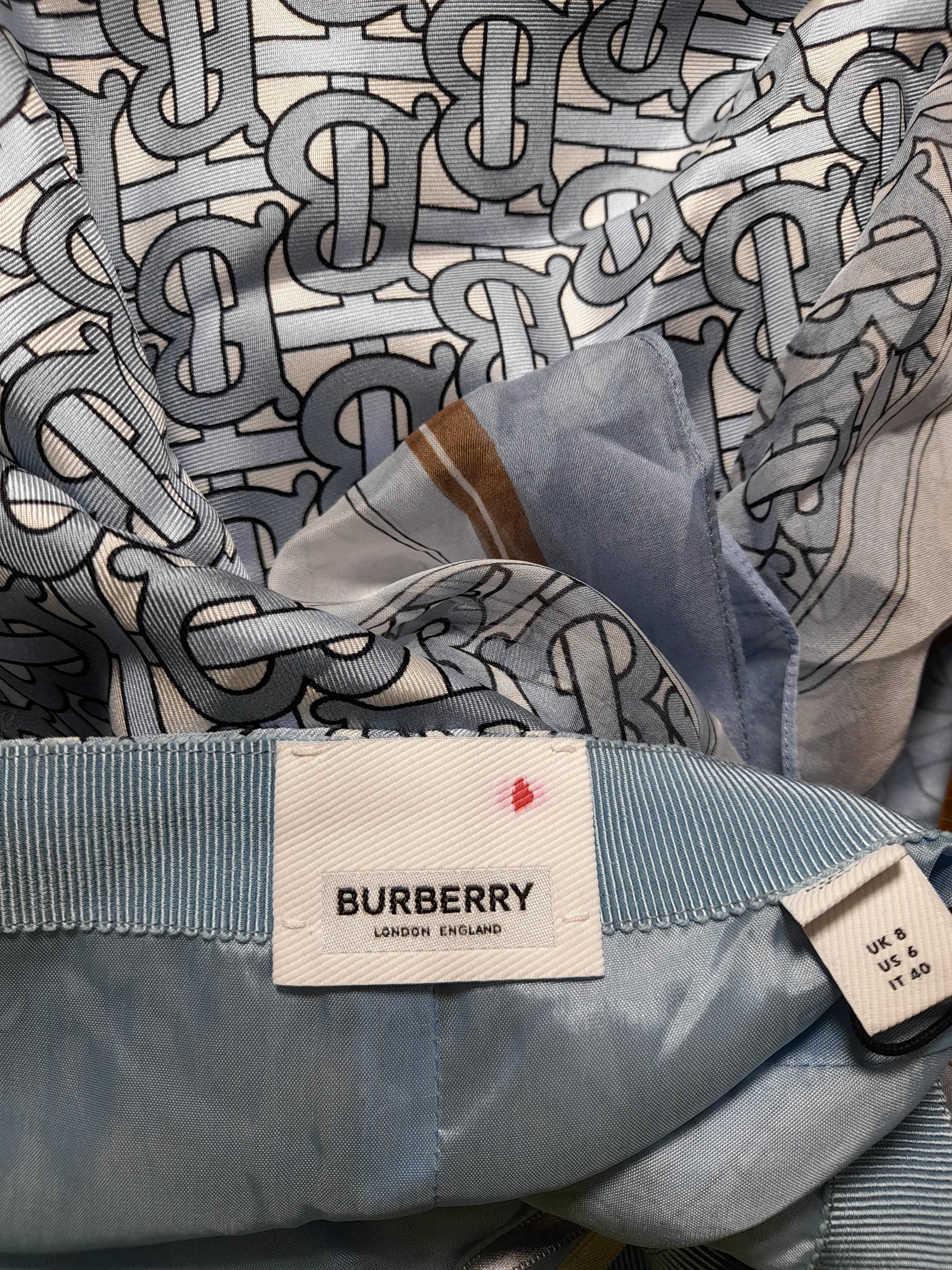 Burberry Women's Mini Skirt UK 8 Blue Silk with Acetate, Other Mini - Image 5