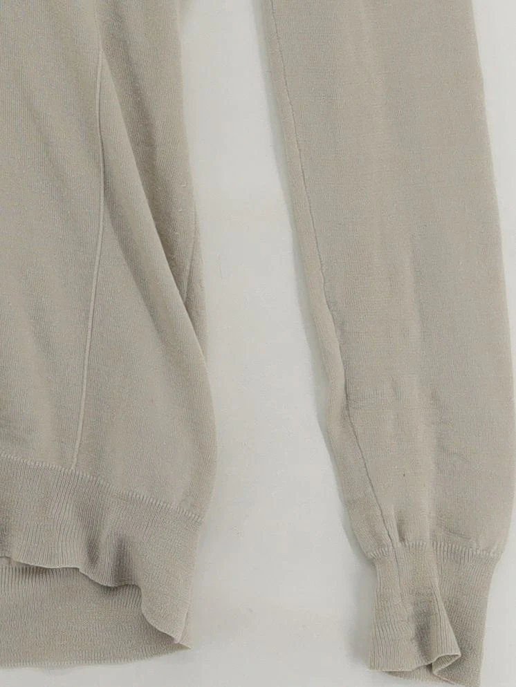 Burberry Women's Top S Cream 100% Wool Long Sleeve V-Neck Basic - Image 4