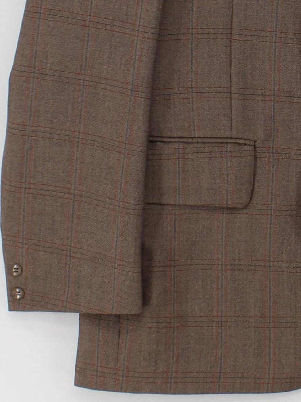 Burton Men's Blazer L Brown Checkered 100% Wool Overcoat - Image 4
