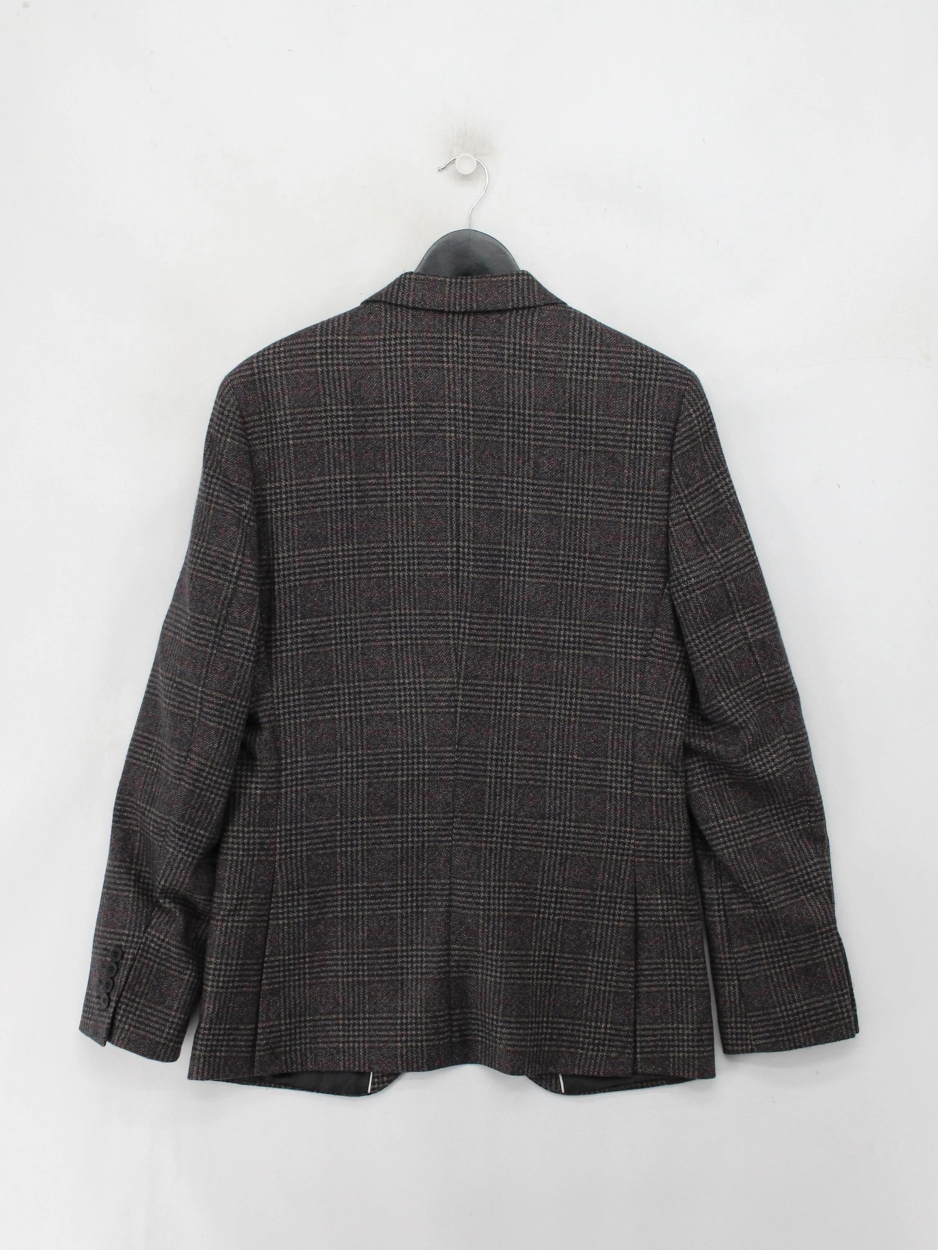 Burton Men's Blazer S Brown Checkered Polyester with Wool, Nylon Overcoat - Image 2