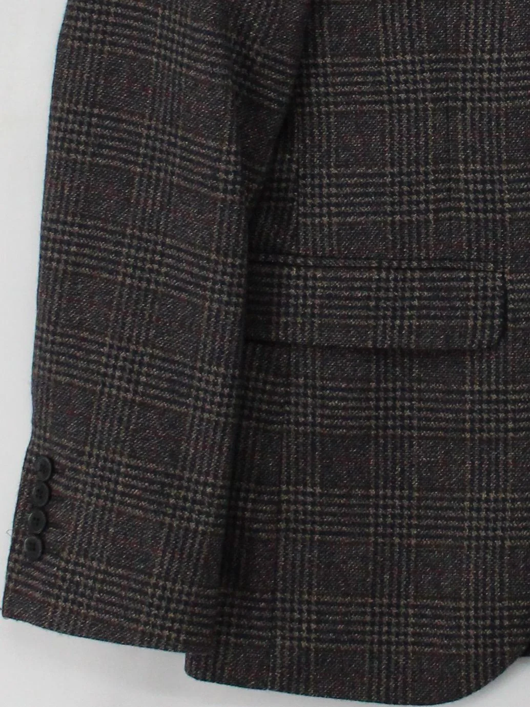Burton Men's Blazer S Brown Checkered Polyester with Wool, Nylon Overcoat - Image 4