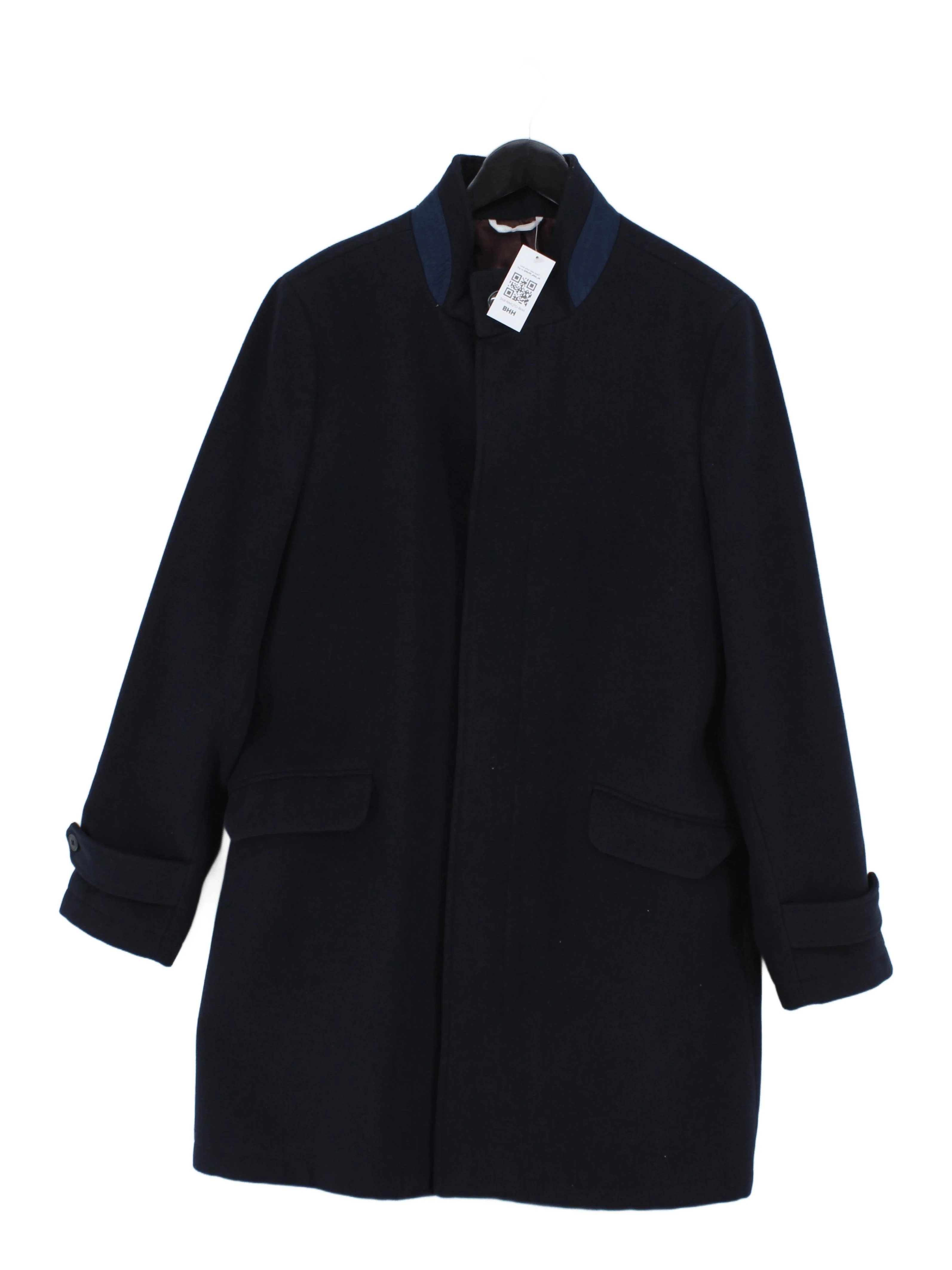 Burton Men's Coat L Blue Polyester with Viscose, Elastane Overcoat