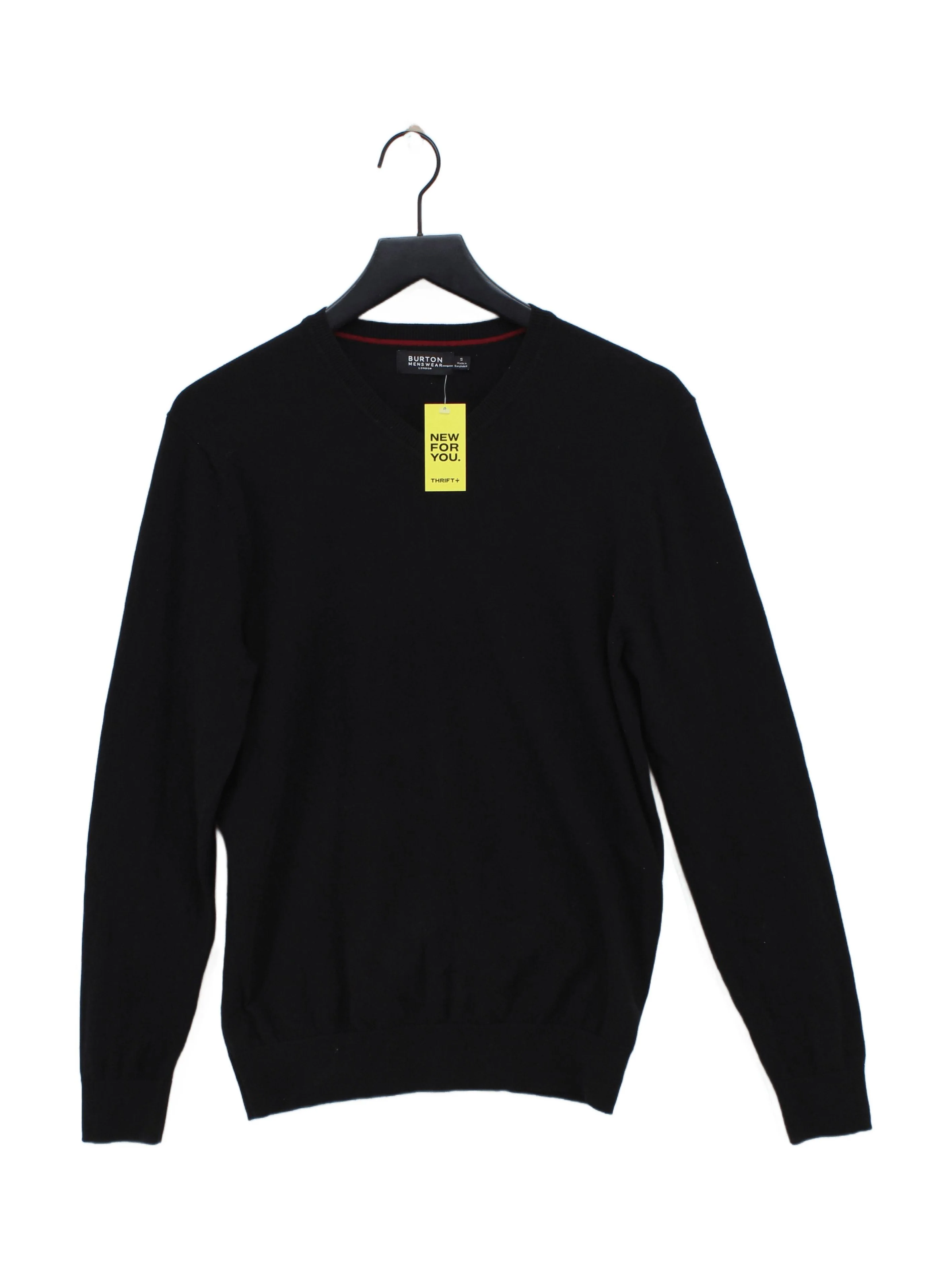 Burton Men's Jumper S Black Cotton with Nylon Crew Neck Pullover