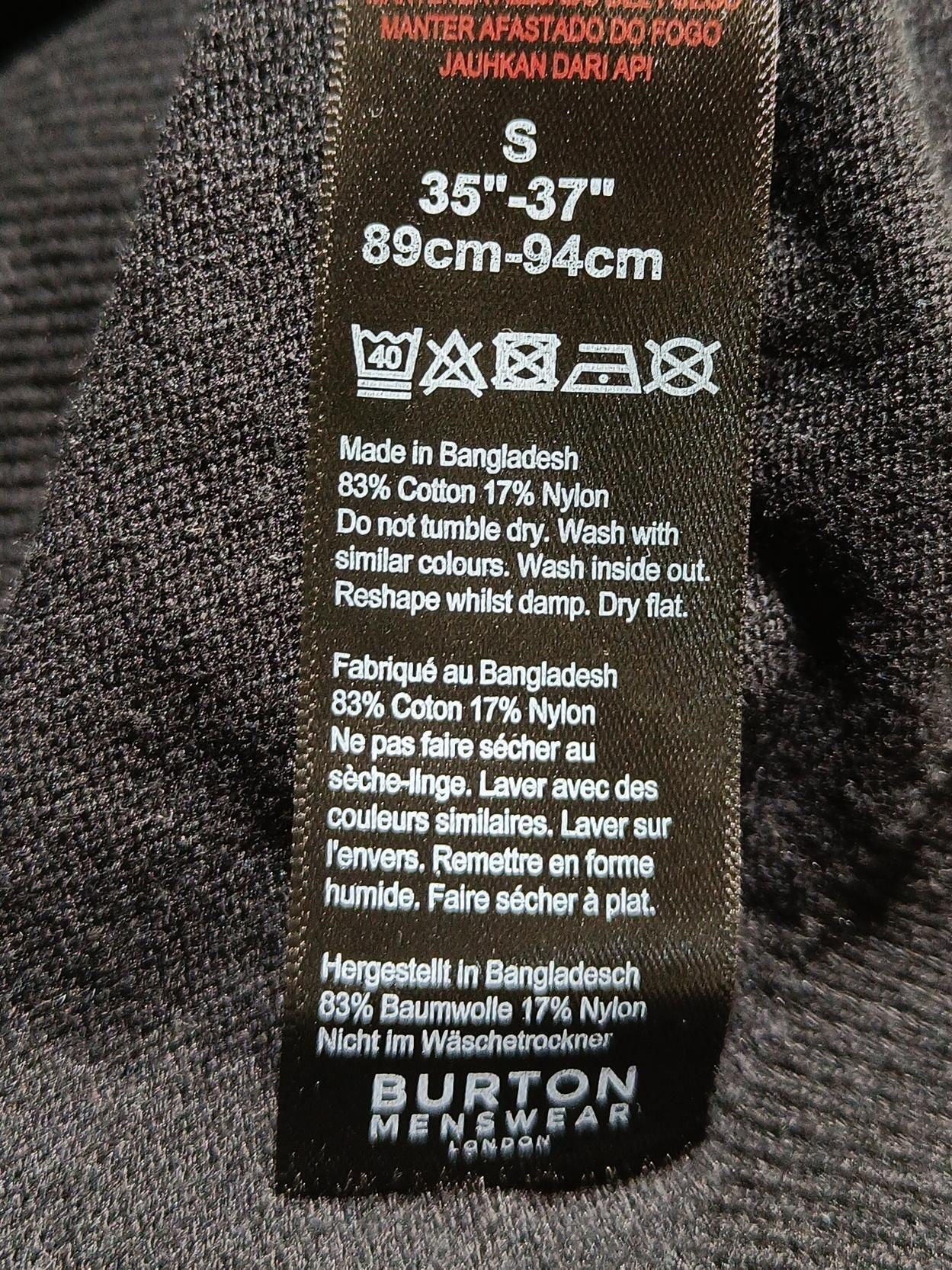 Burton Men's Jumper S Black Cotton with Nylon Crew Neck Pullover - Image 6