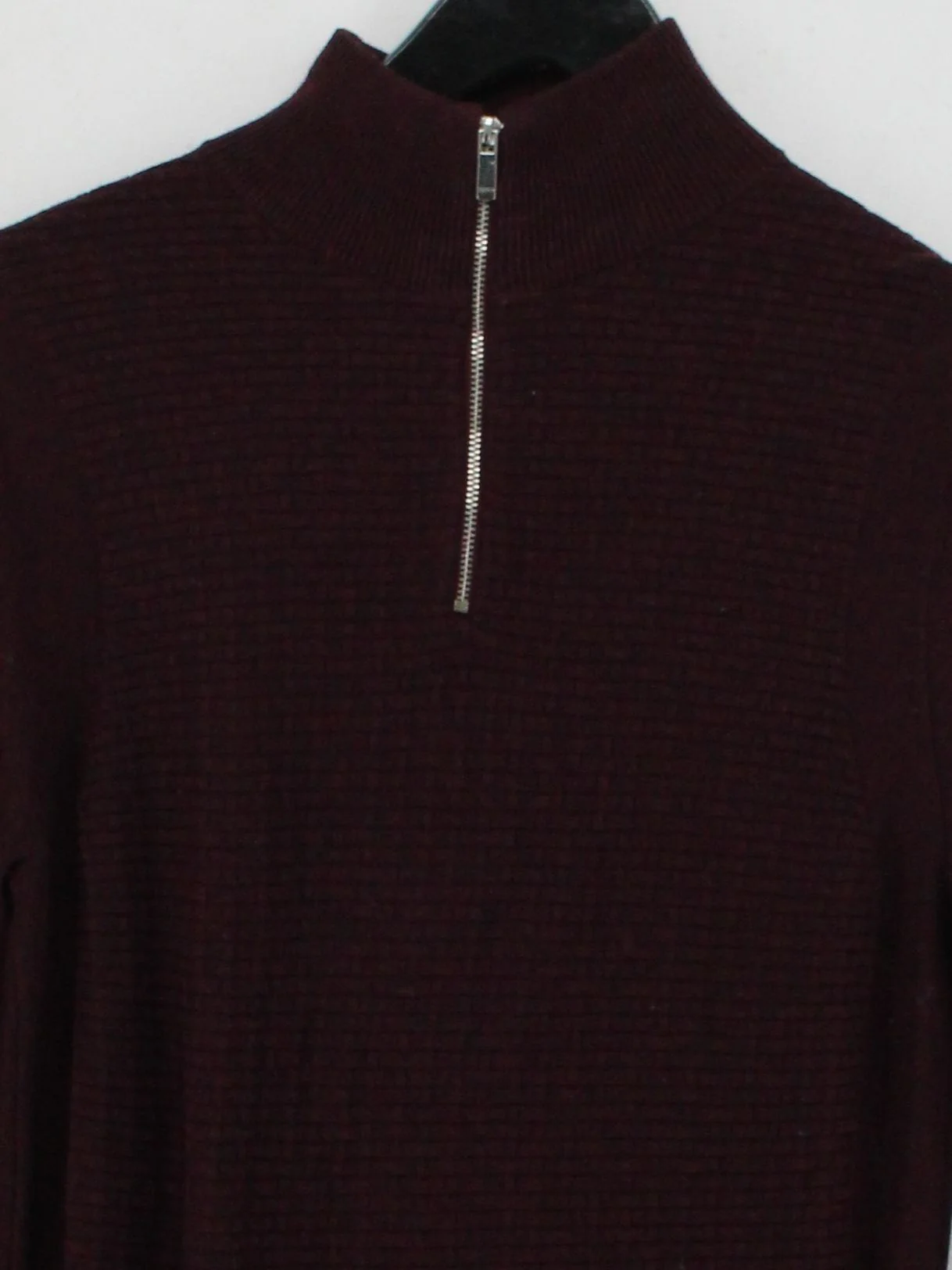 Burton Men's Jumper S Red Cotton with Polyester Mock Neck Pullover - Image 3