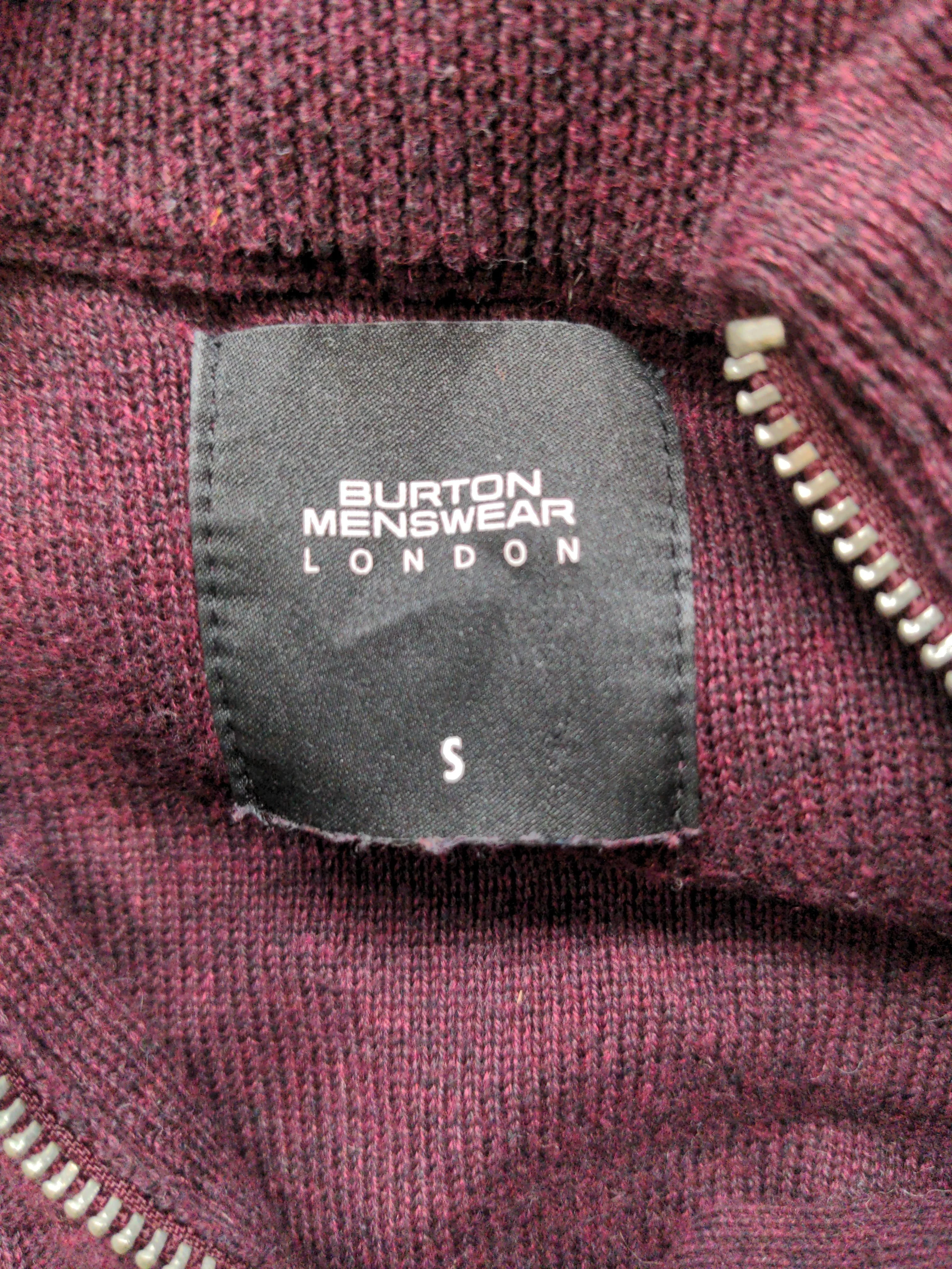 Burton Men's Jumper S Red Cotton with Polyester Mock Neck Pullover - Image 5