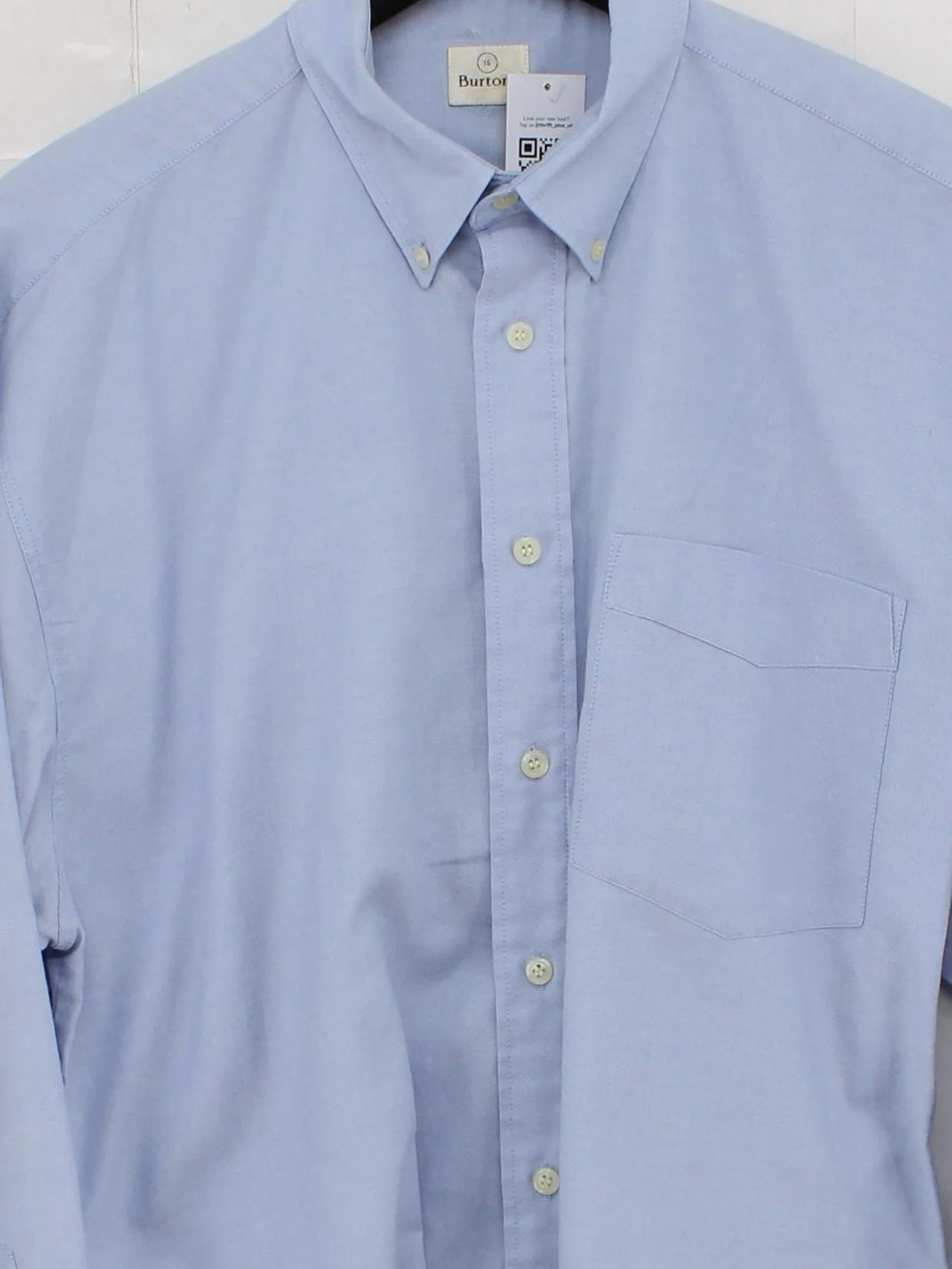 Burton Men's Shirt Chest: 16 in Blue Cotton with Polyester Basic - Image 3