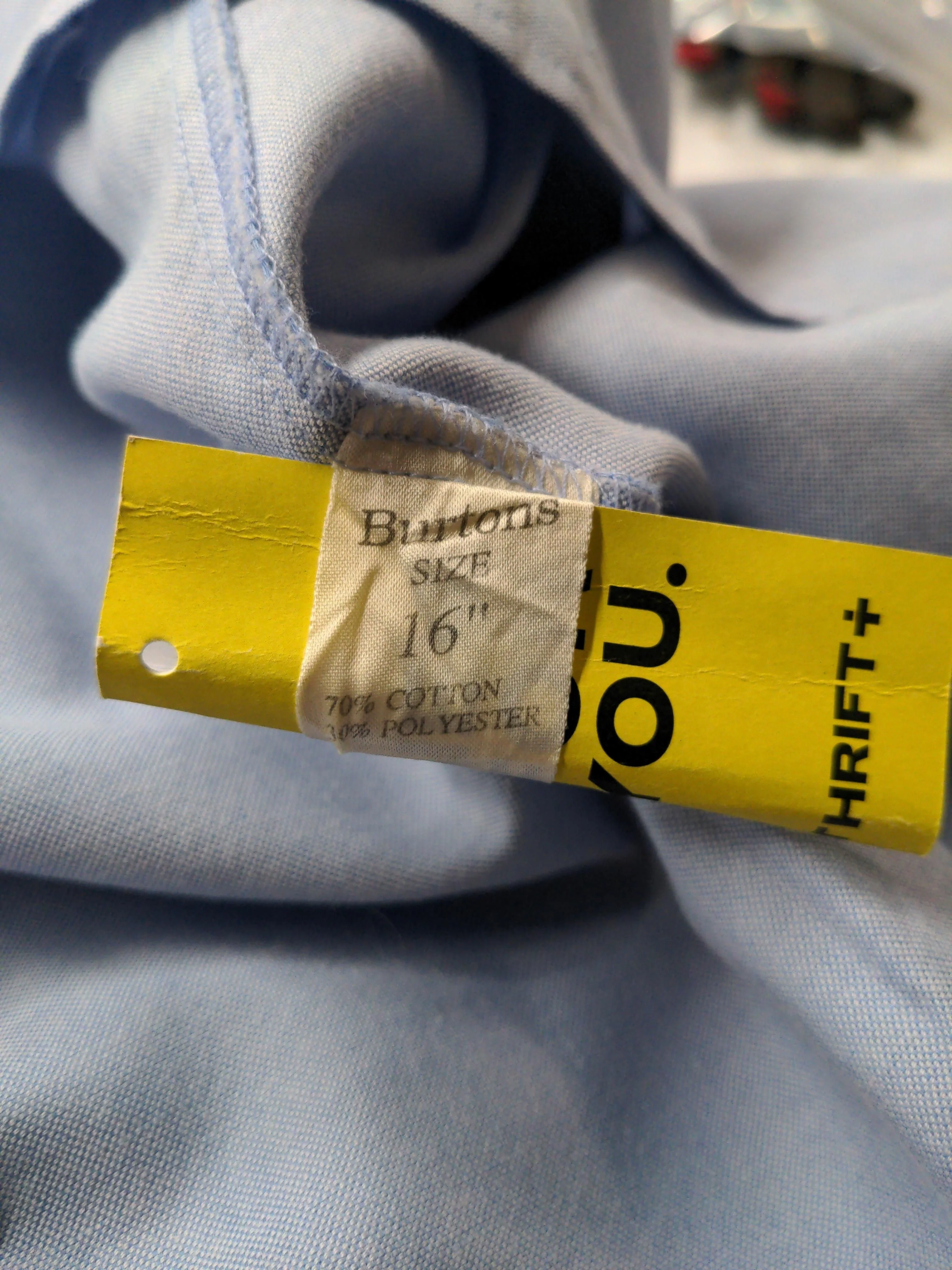 Burton Men's Shirt Chest: 16 in Blue Cotton with Polyester Basic - Image 6