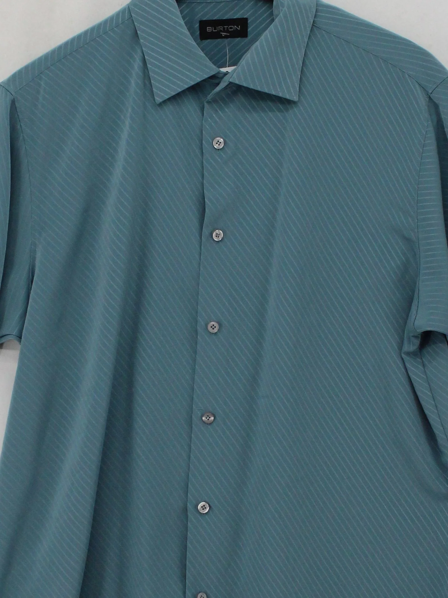 Burton Men's Shirt L Blue Striped 100% Polyester Basic - Image 3