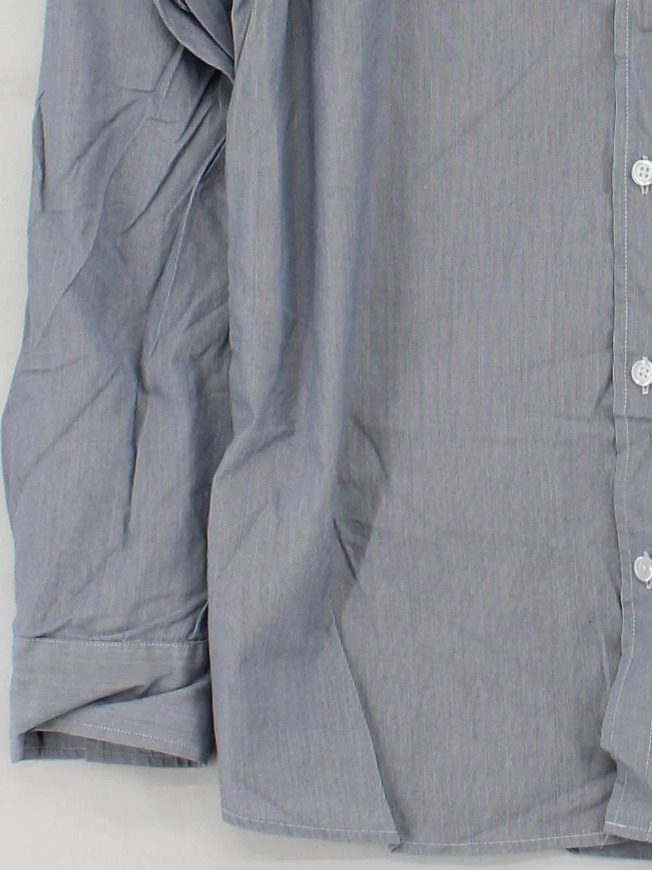 Burton Men's Shirt M Grey Striped 100% Cotton Basic - Image 4