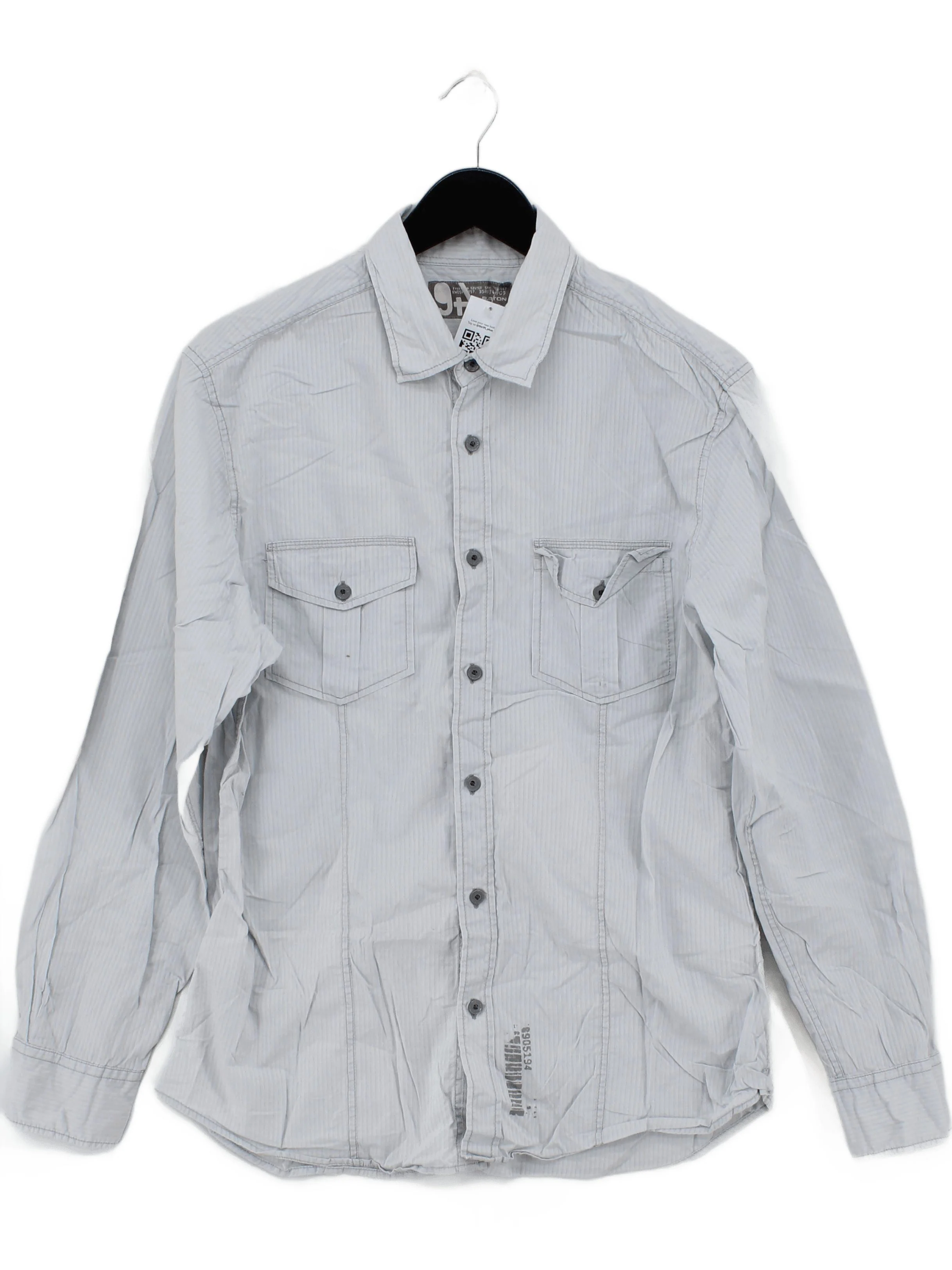 Burton Men's Shirt M Grey Striped 100% Cotton Basic