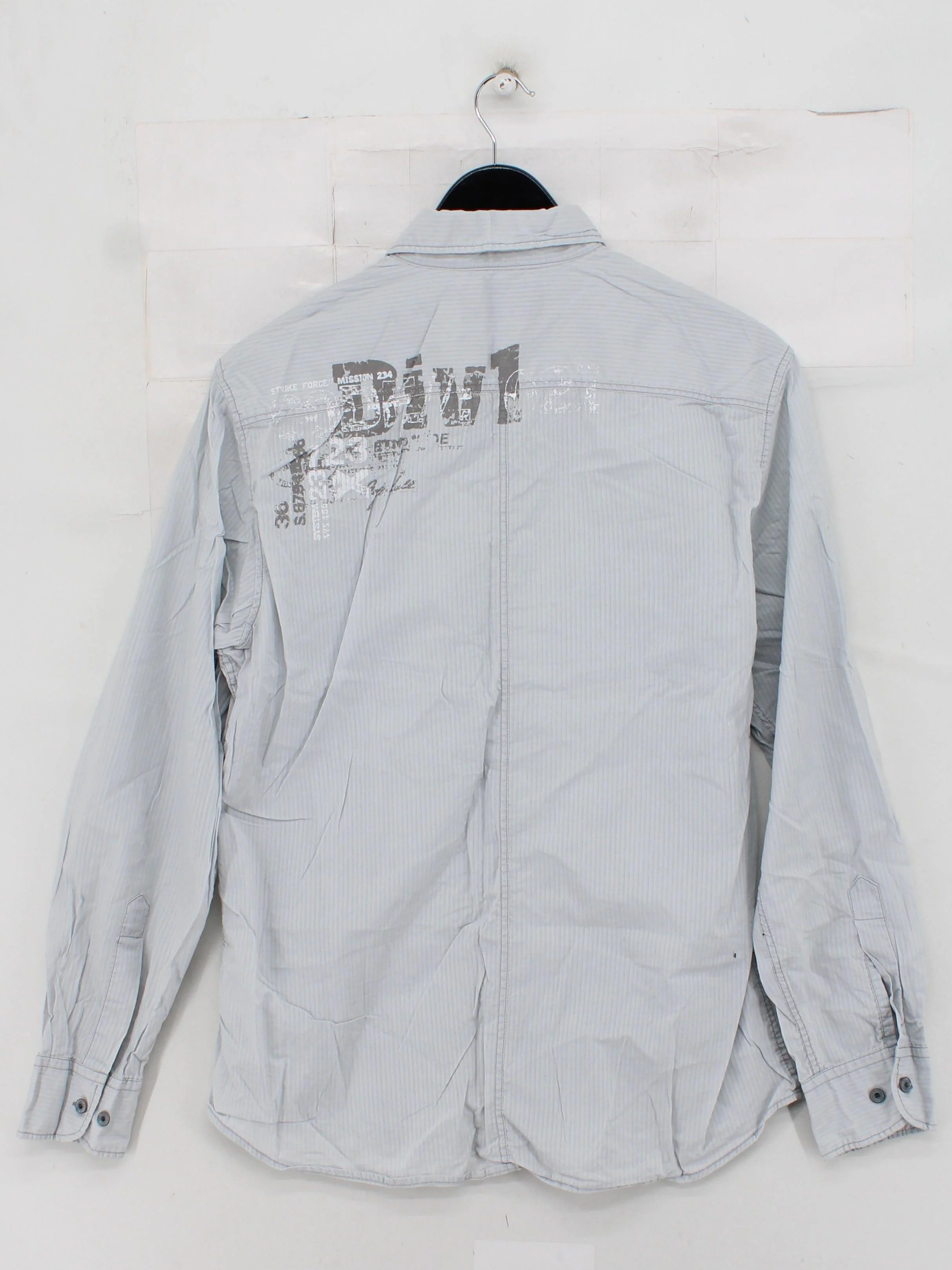 Burton Men's Shirt M Grey Striped 100% Cotton Basic - Image 2