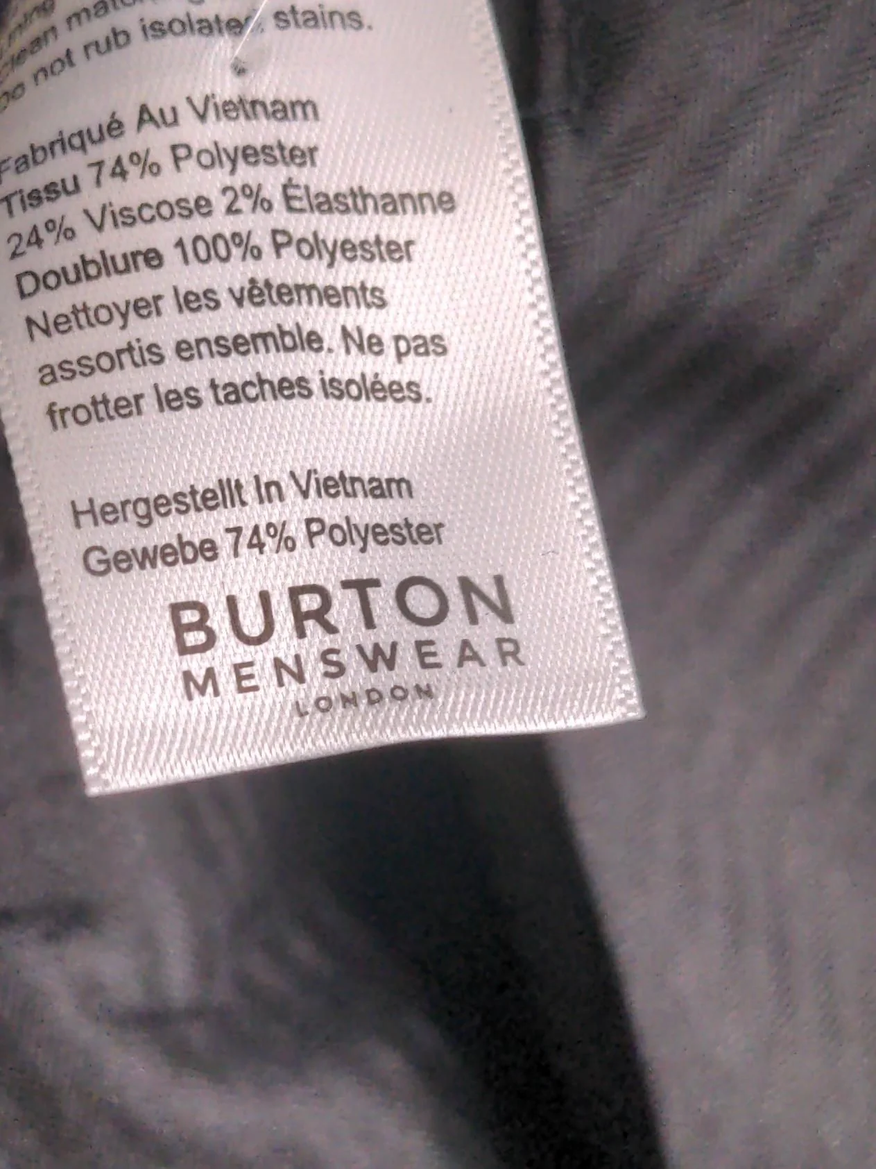 Burton Men's Suit Trousers W 32 in Blue Polyester - Image 5