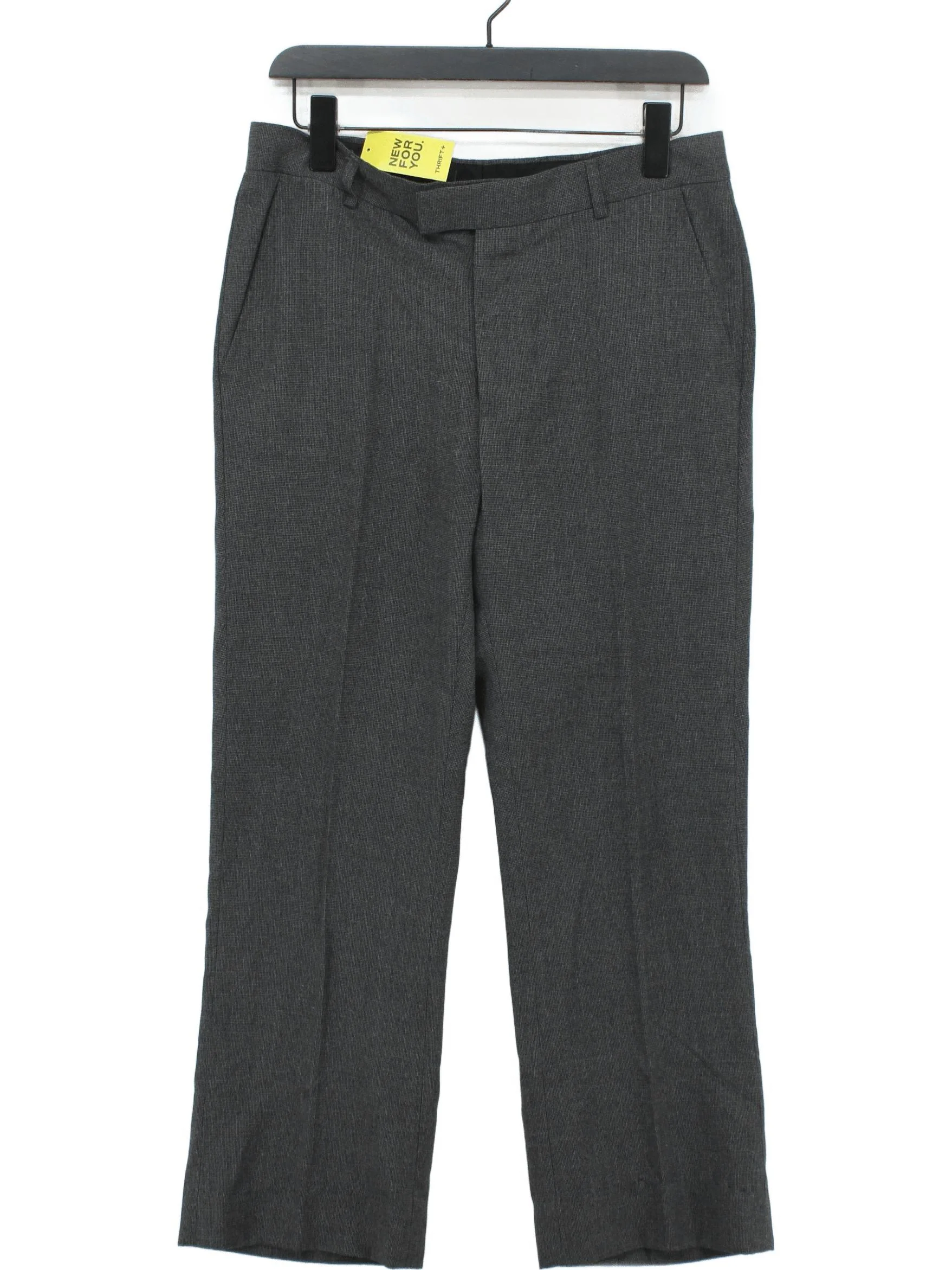 Burton Men's Suit Trousers W 32 in Grey Polyester with Viscose Dress Pants