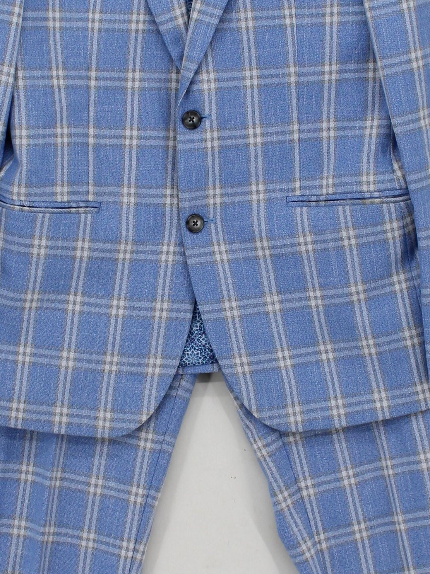 Burton Men's Two Piece Suit Chest: 40 in Blue Polyester with Viscose 2 Piece - Image 3