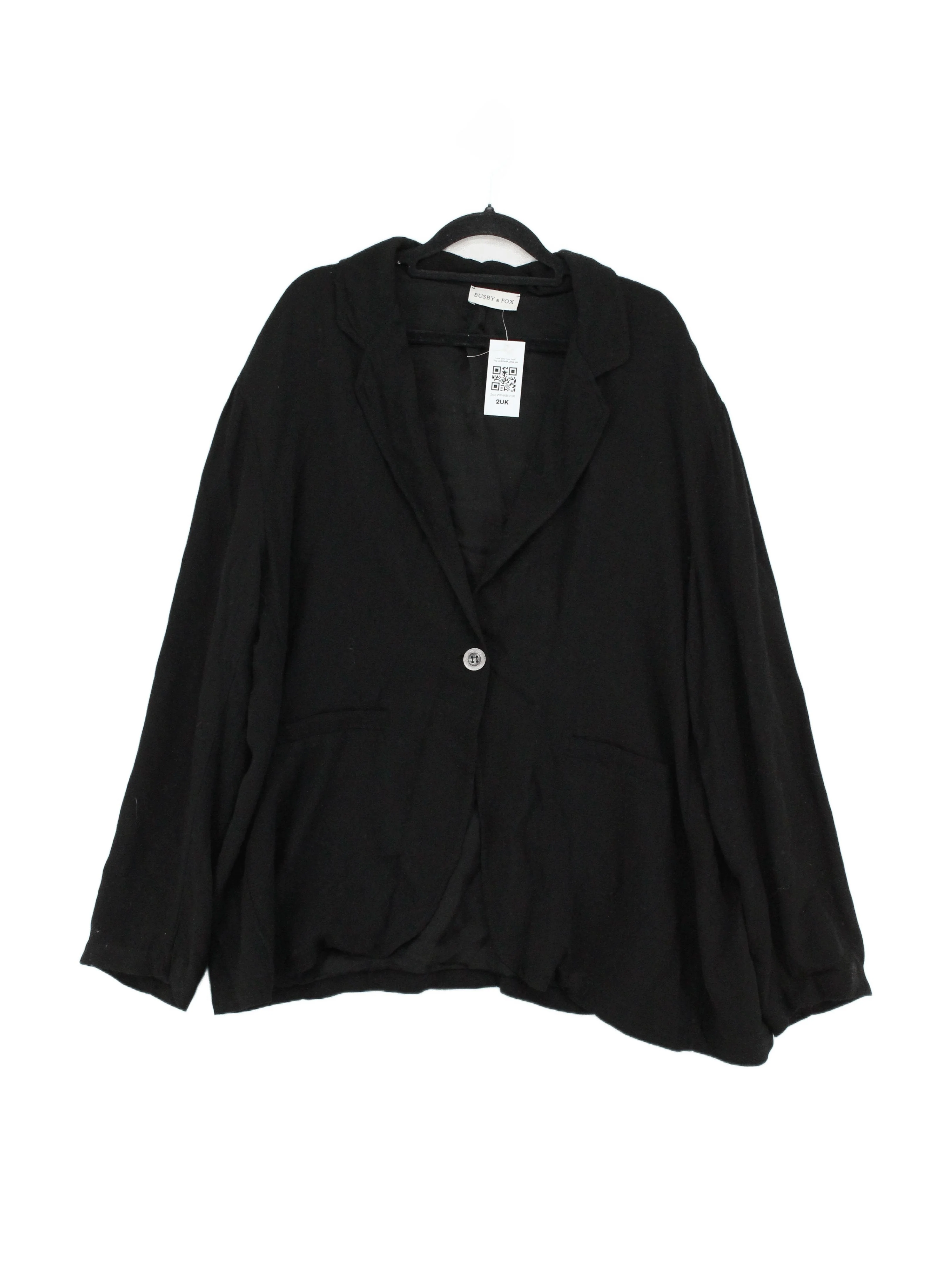 Busby & Fox Women's Blazer XL Black Viscose with Wool Overcoat