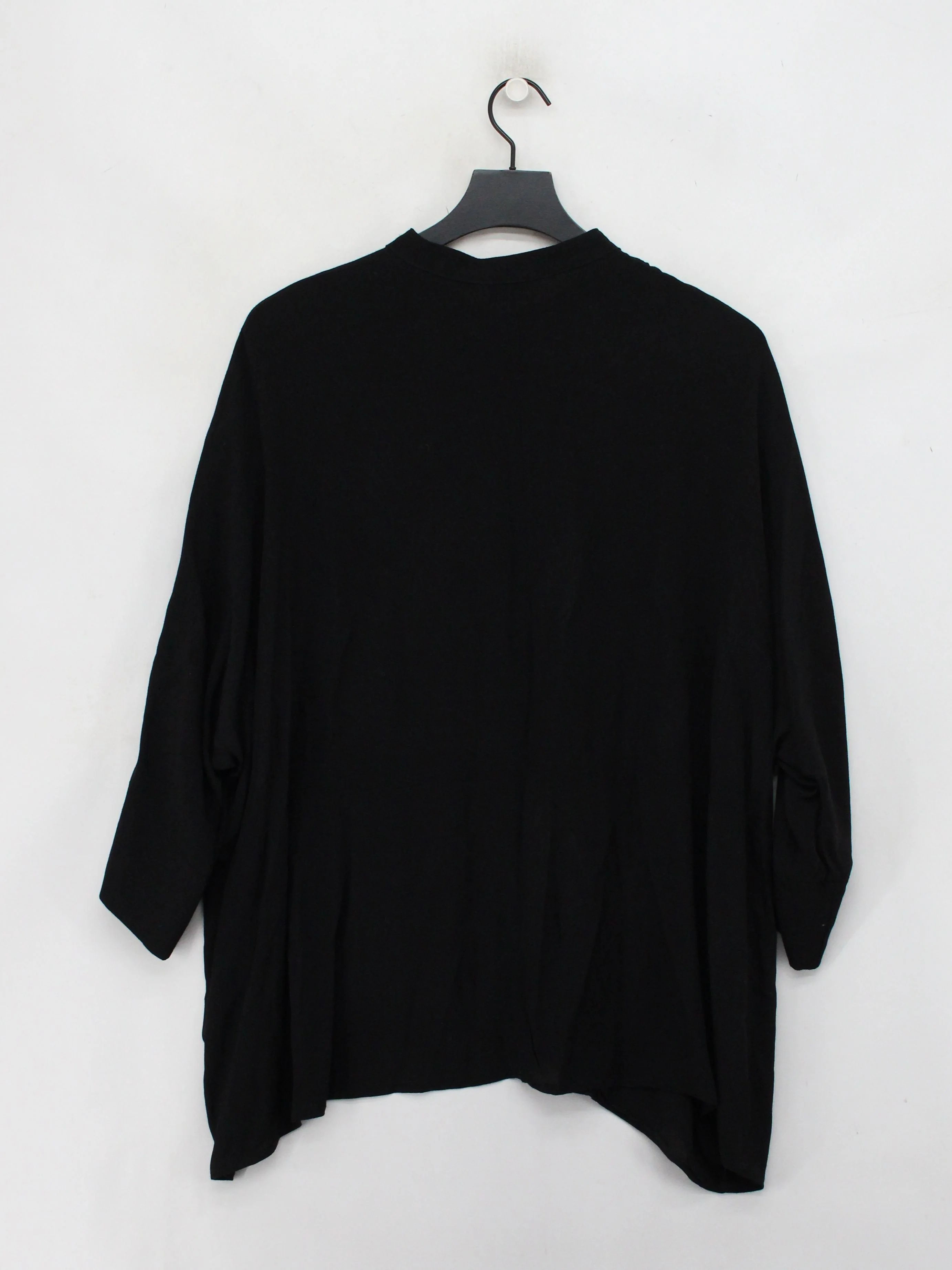 Busby & Fox Women's Shirt L Black 100% Viscose 3/4 Sleeve Collared Basic - Image 2