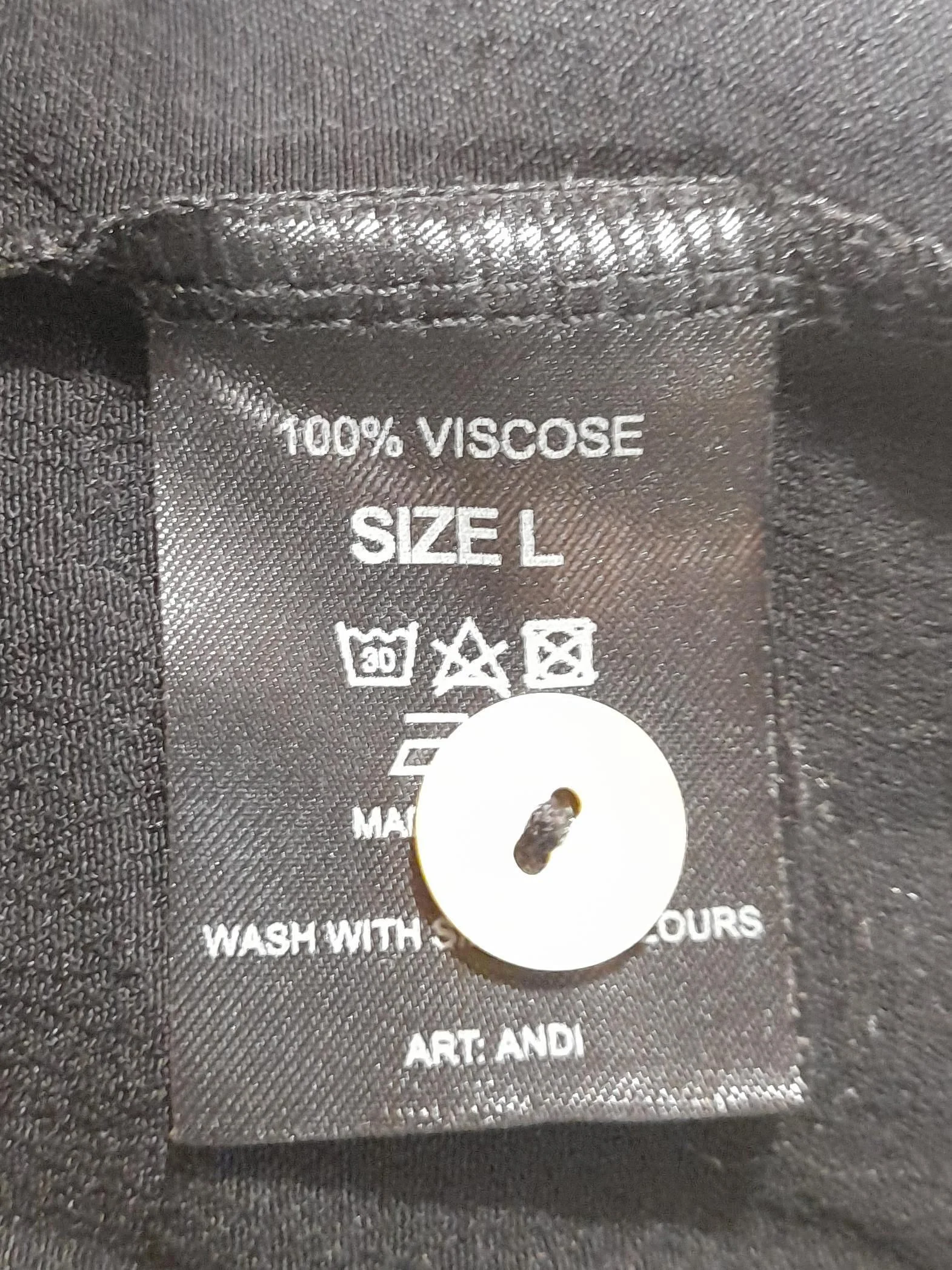 Busby & Fox Women's Shirt L Black 100% Viscose 3/4 Sleeve Collared Basic - Image 6
