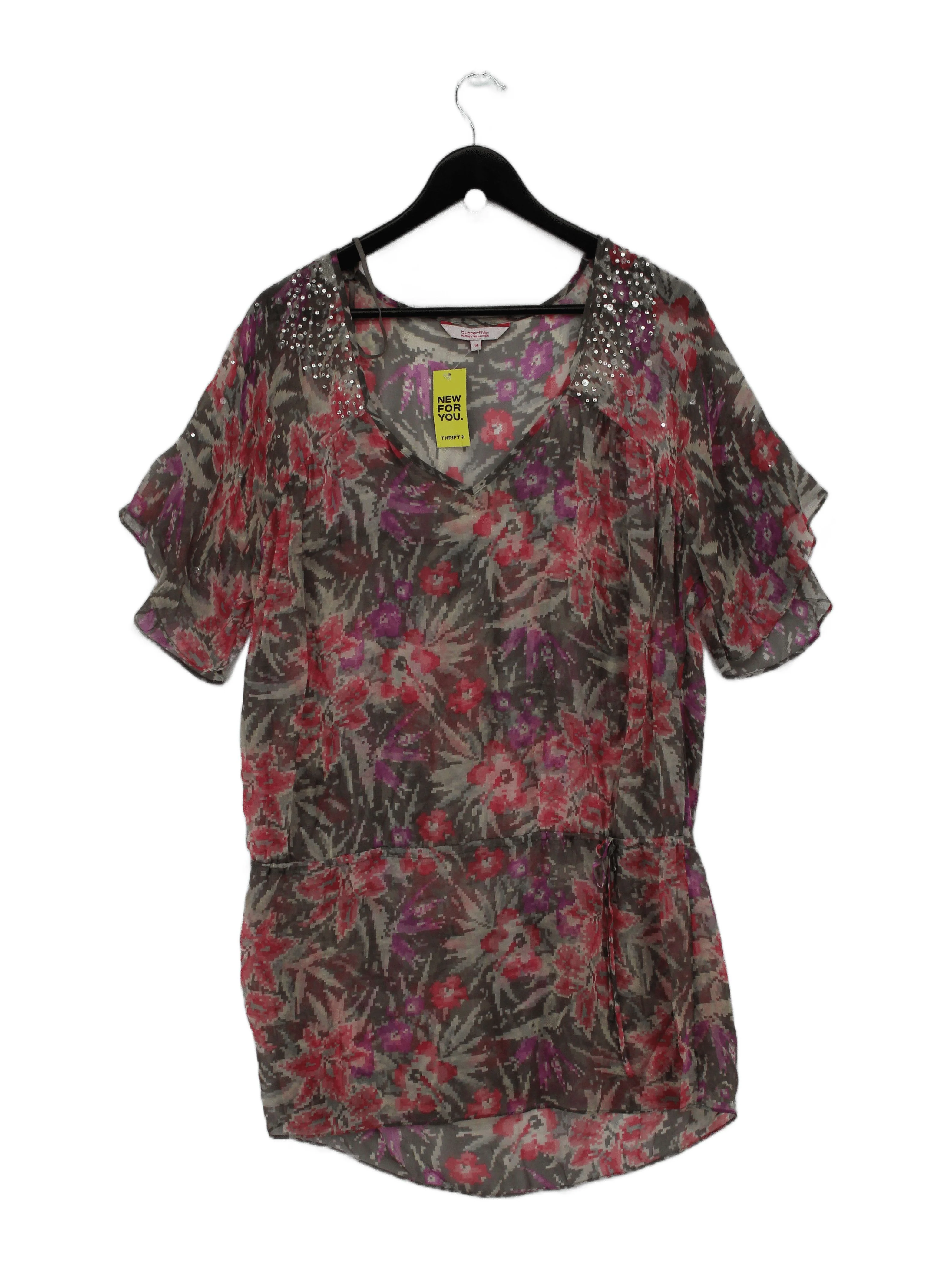 Butterfly By Matthew Williamson Women's Blouse L Multi 100% Silk Basic