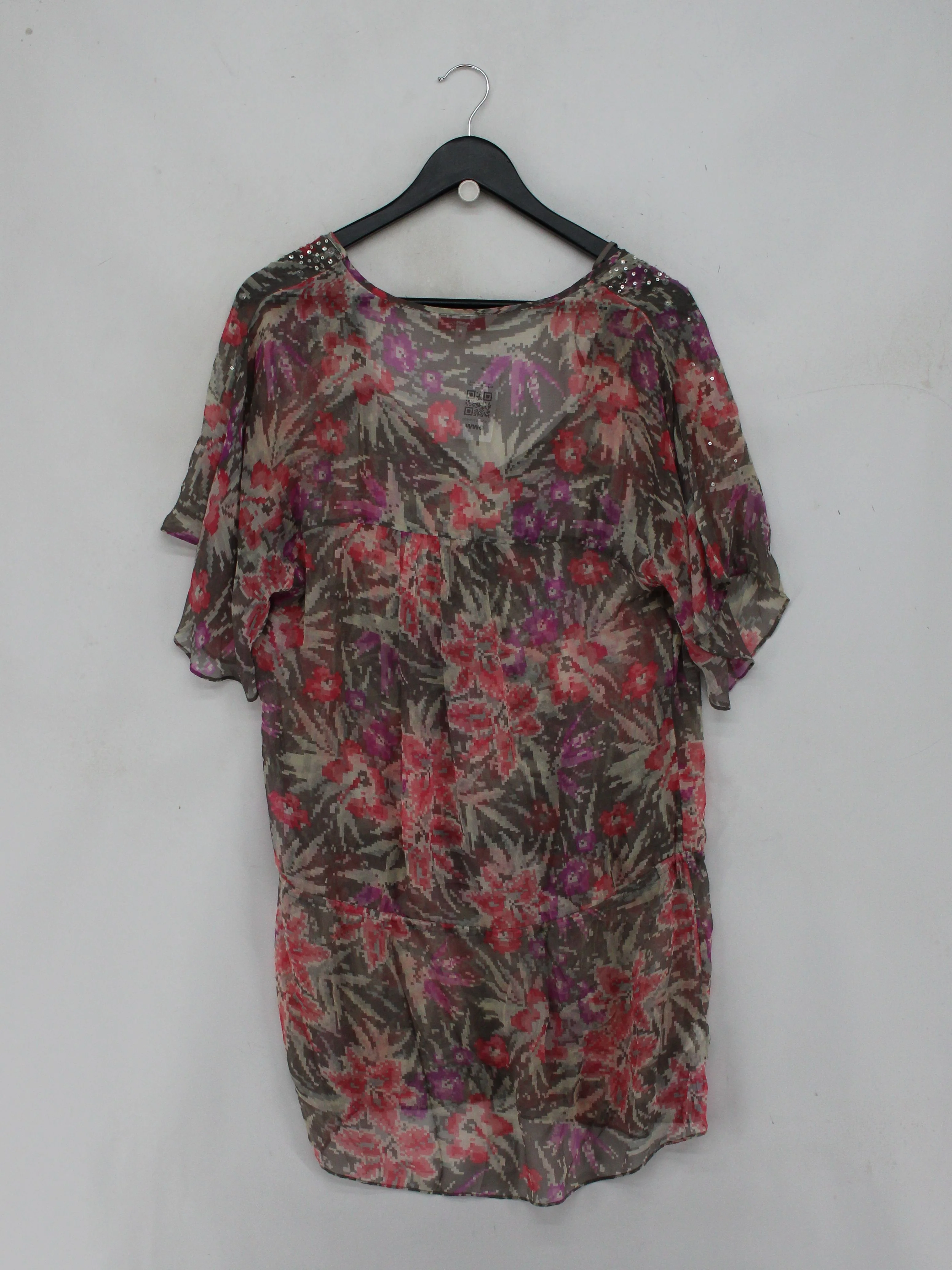 Butterfly By Matthew Williamson Women's Blouse L Multi 100% Silk Basic - Image 2