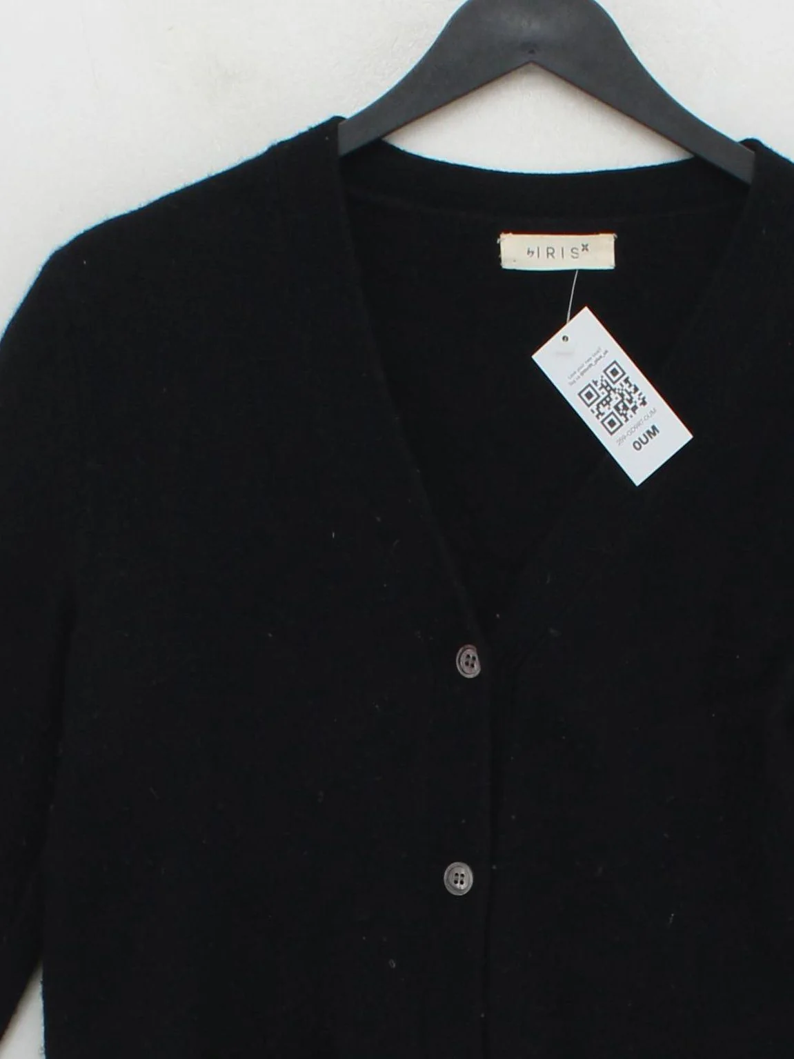 By Iris Women's Cardigan M Black Wool with Cashmere V-Neck Cardigan - Image 3