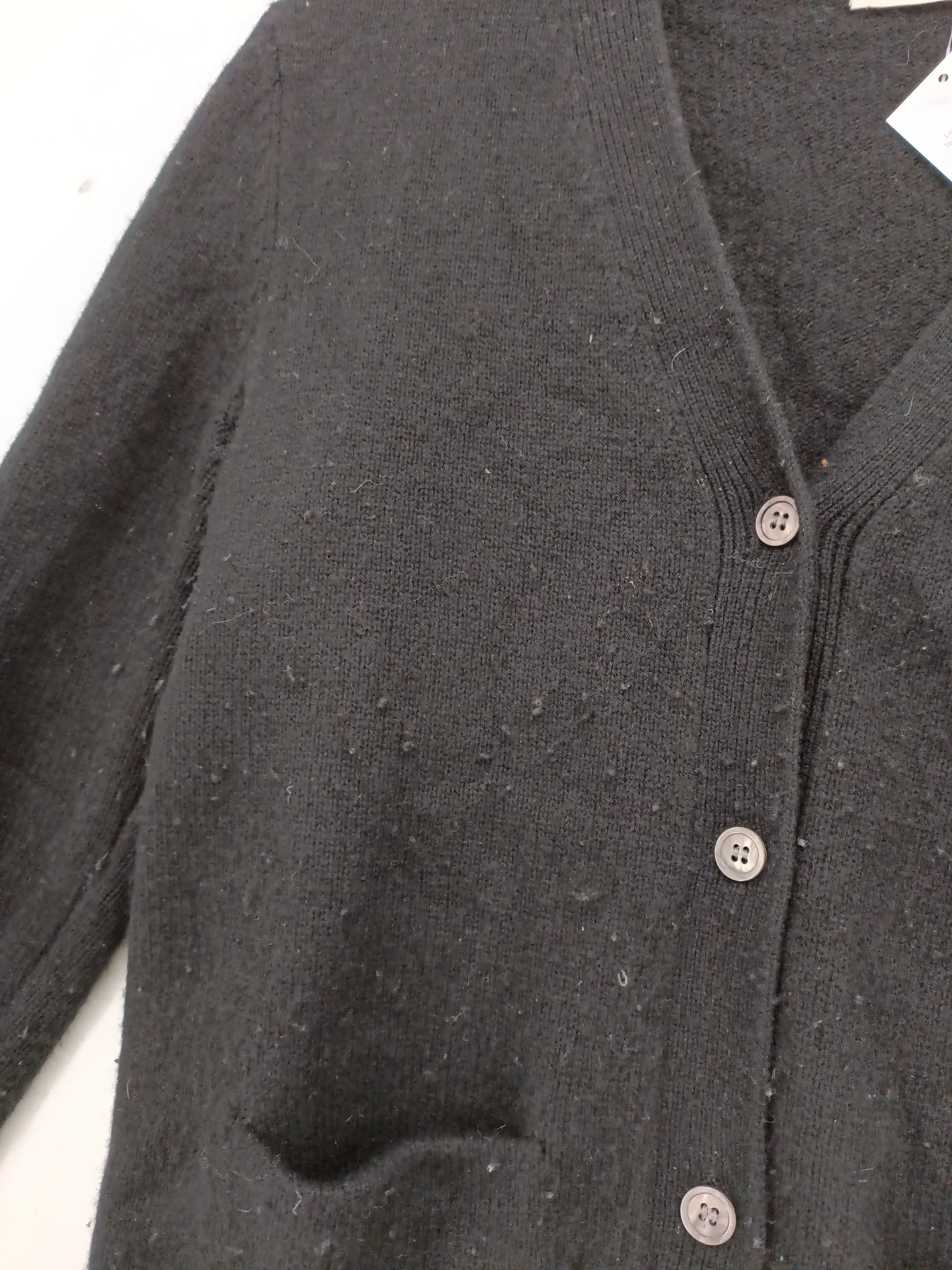 By Iris Women's Cardigan M Black Wool with Cashmere V-Neck Cardigan - Image 6