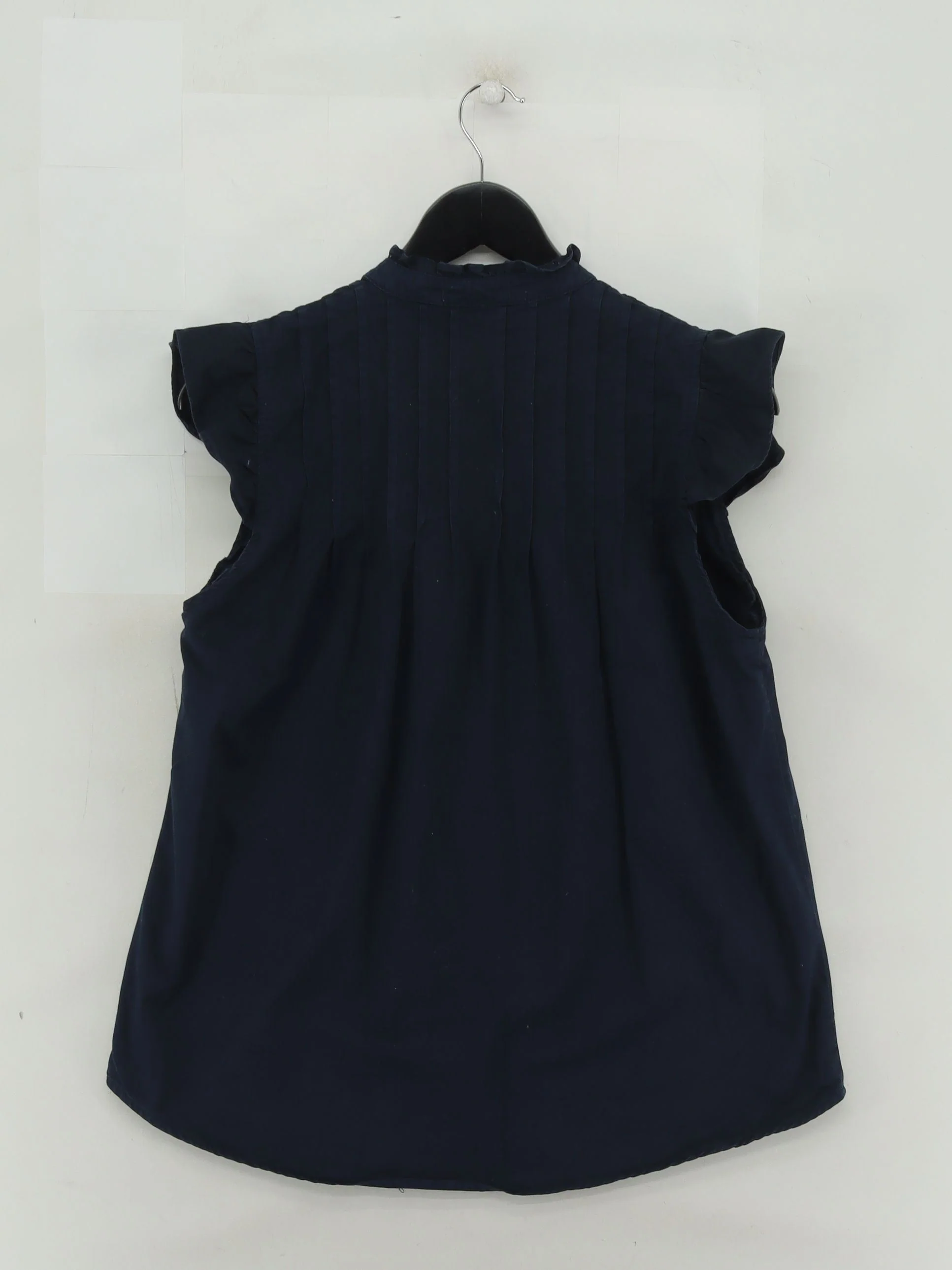 By Iris Women's Top S Blue 100% Cotton Short Sleeve High Neck Basic - Image 2