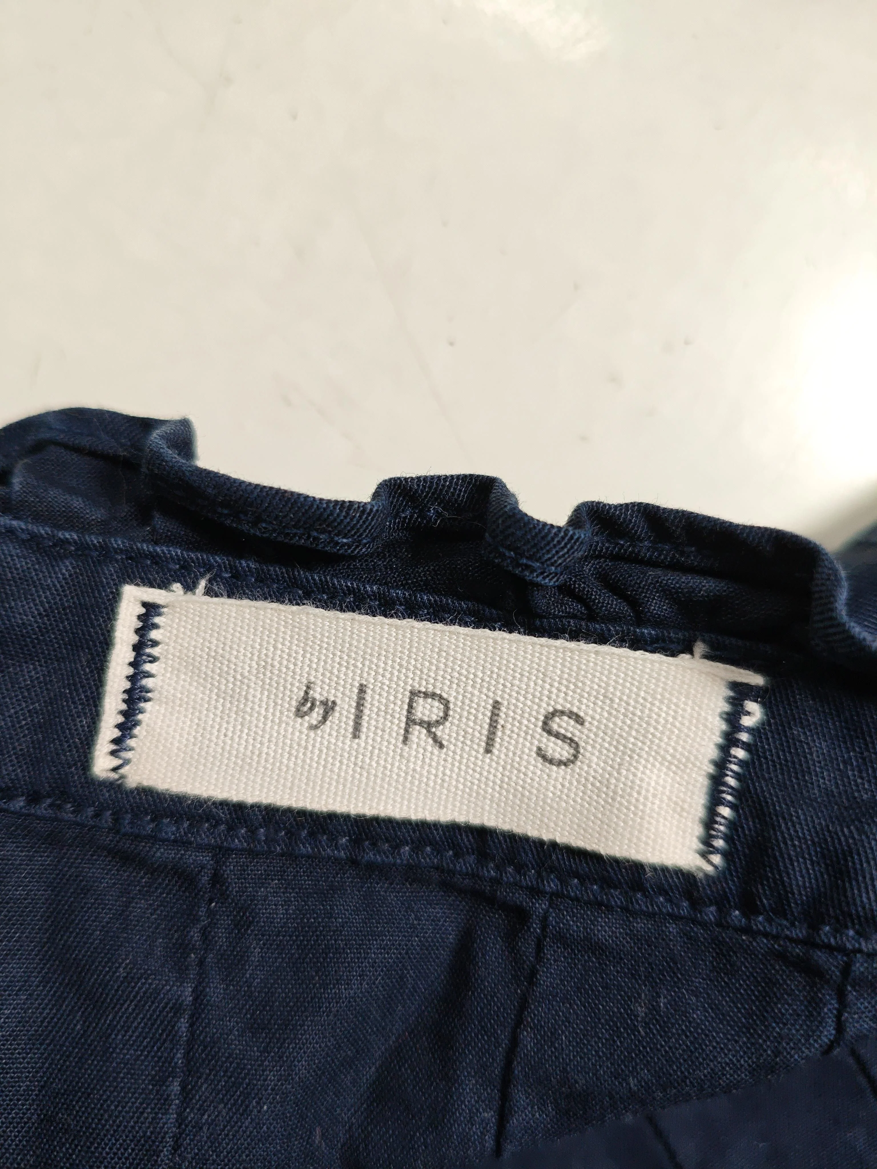 By Iris Women's Top S Blue 100% Cotton Short Sleeve High Neck Basic - Image 6