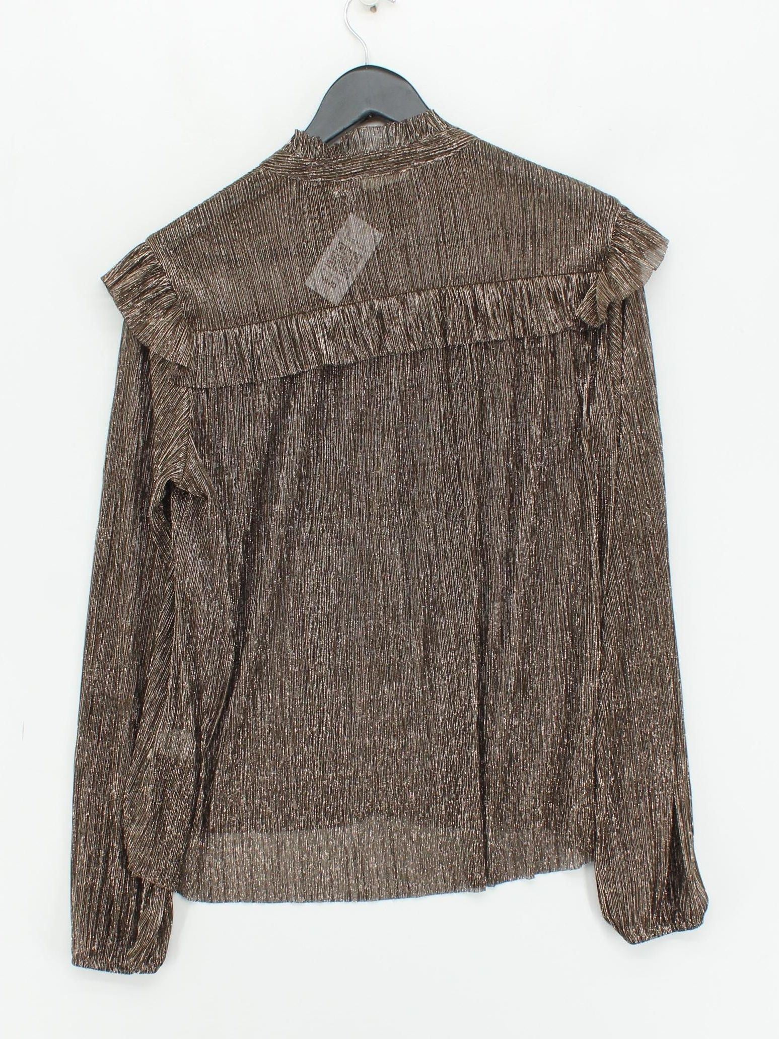 By Iris Women's Top S Brown Polyester with Other Long Sleeve High Neck Basic - Image 2