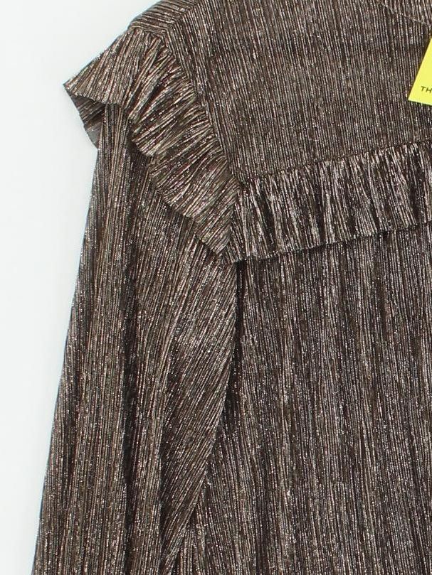 By Iris Women's Top S Brown Polyester with Other Long Sleeve High Neck Basic - Image 4