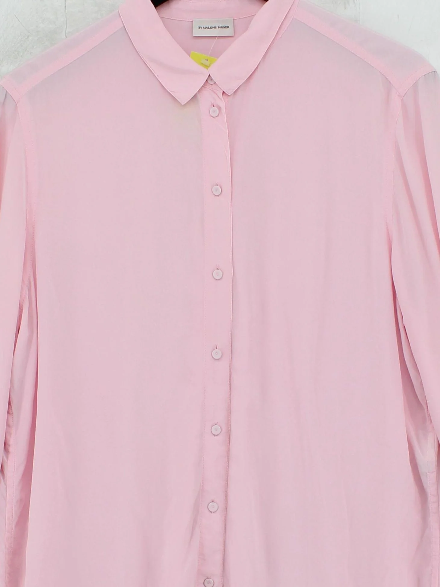 By Malene Birger Women's Shirt UK 14 Pink 100% Silk Long Sleeve Collared Basic - Image 3