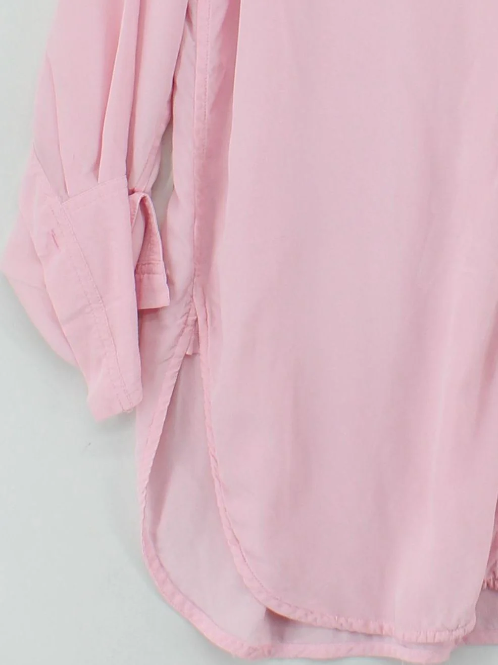 By Malene Birger Women's Shirt UK 14 Pink 100% Silk Long Sleeve Collared Basic - Image 4