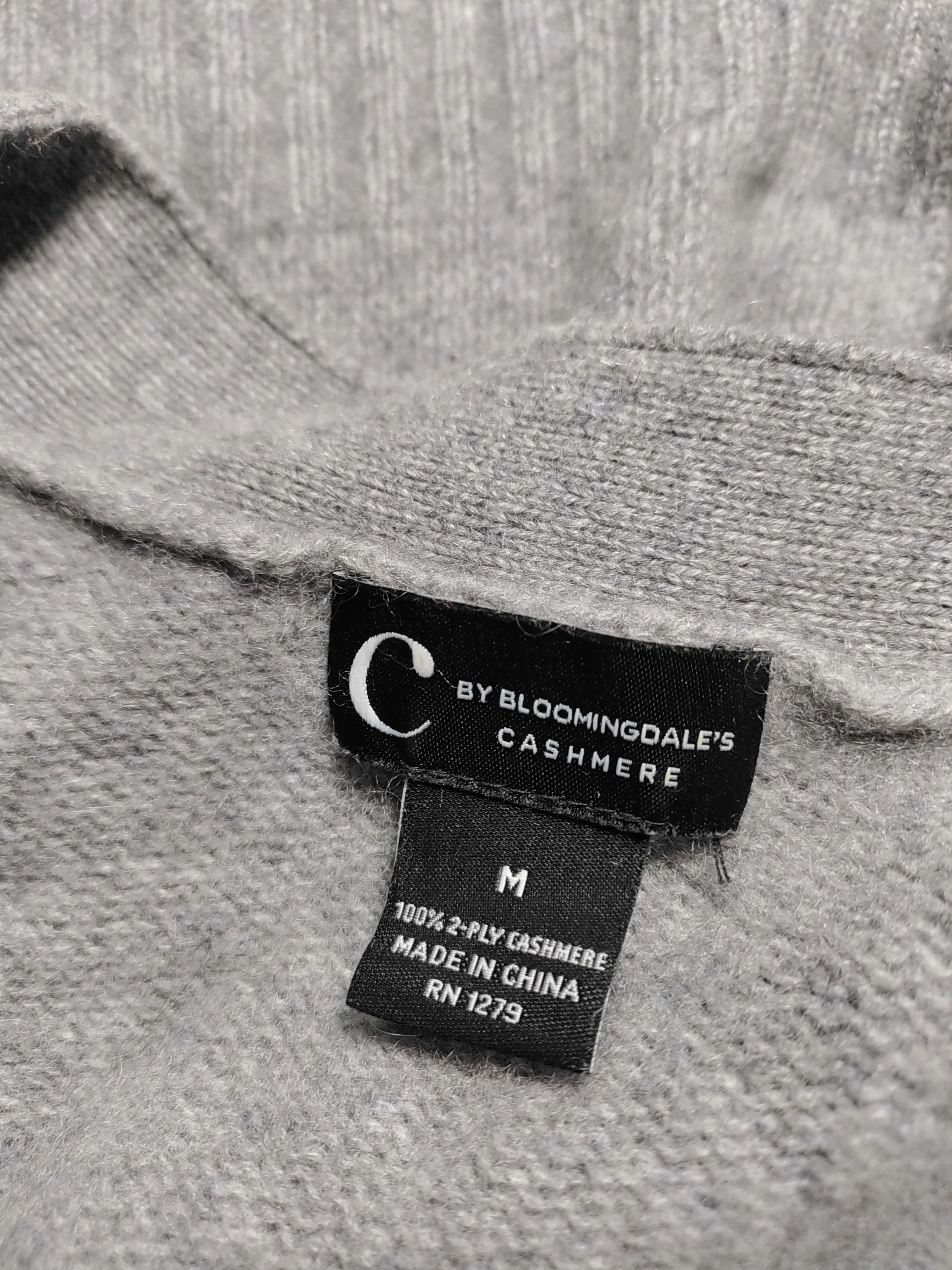 C By Bloomingdale's Women's Cardigan M Grey 100% Cashmere V-Neck Cardigan - Image 5