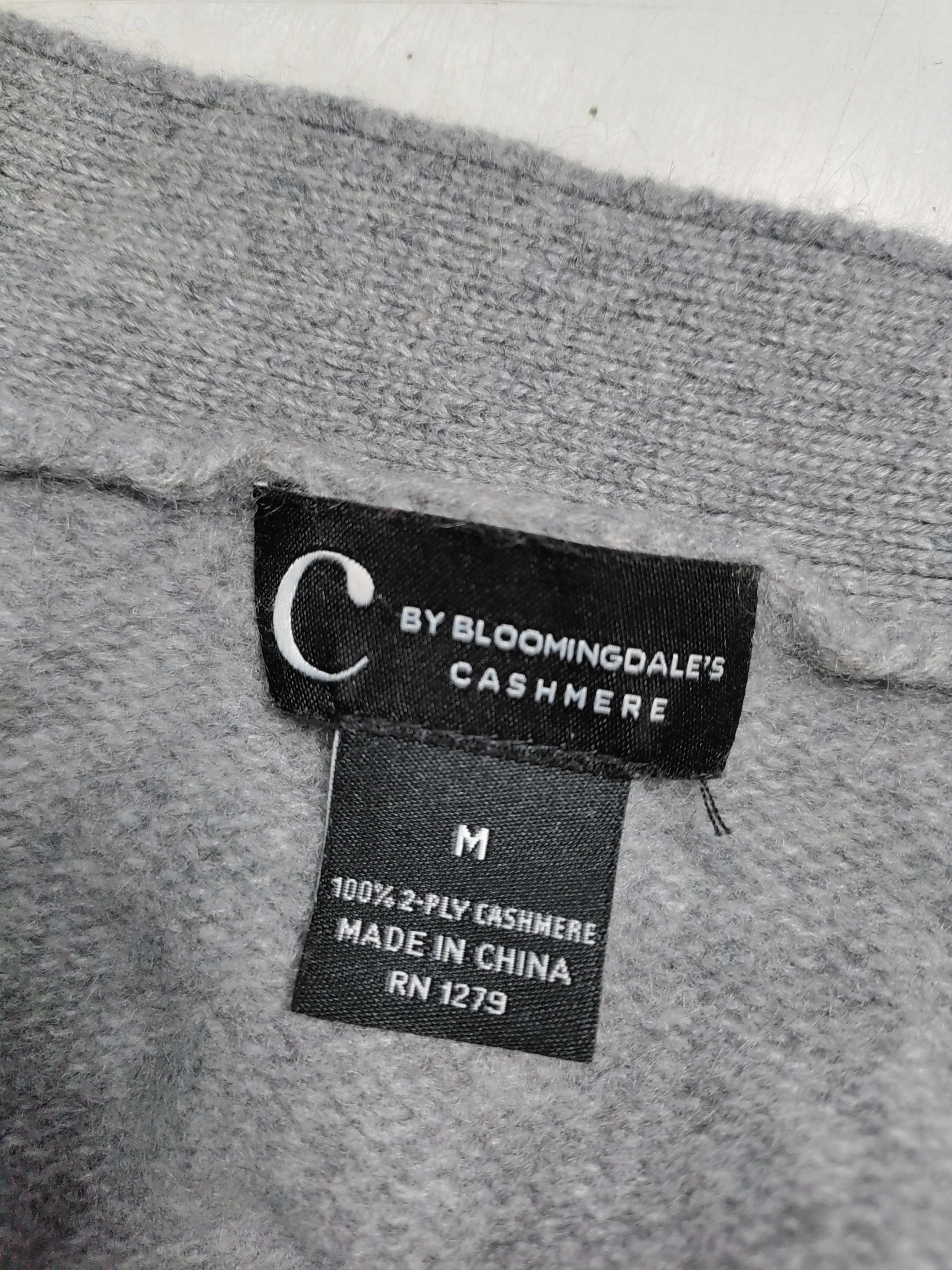 C By Bloomingdale's Women's Cardigan M Grey 100% Cashmere V-Neck Cardigan - Image 6