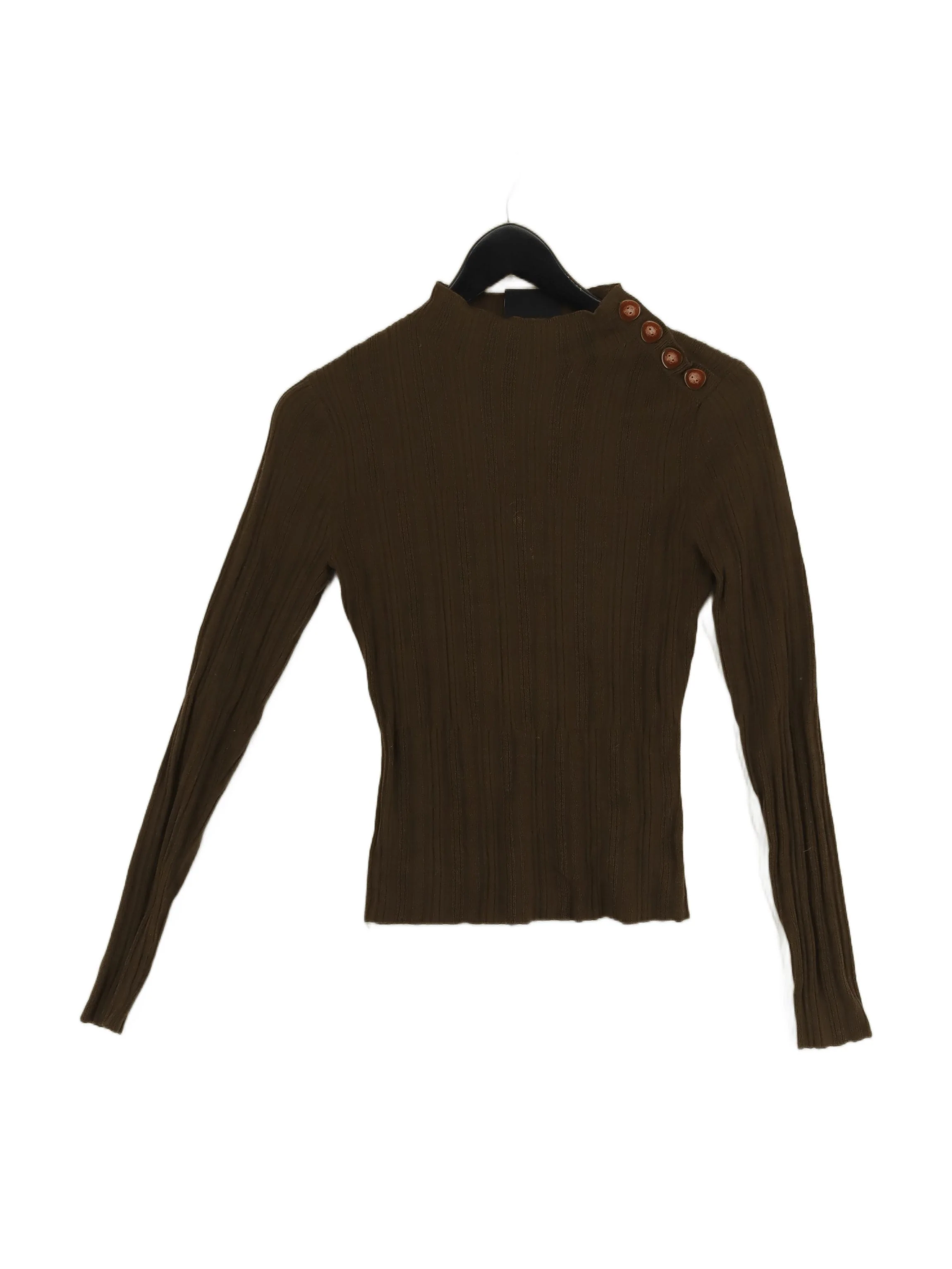 C/meo Collective Women's Top XS Brown 100% Wool Long Sleeve Mock Neck Basic