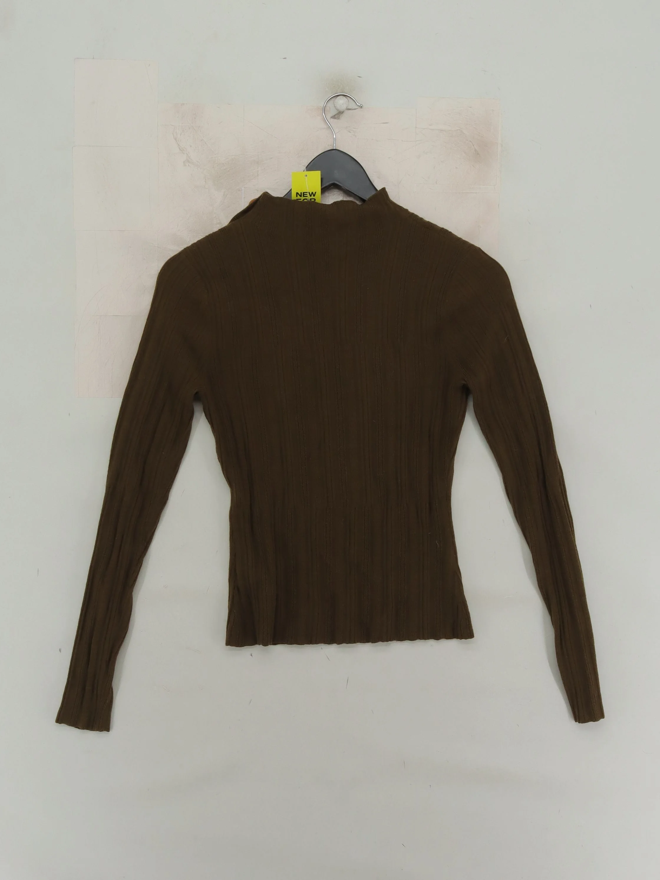 C/meo Collective Women's Top XS Brown 100% Wool Long Sleeve Mock Neck Basic - Image 2