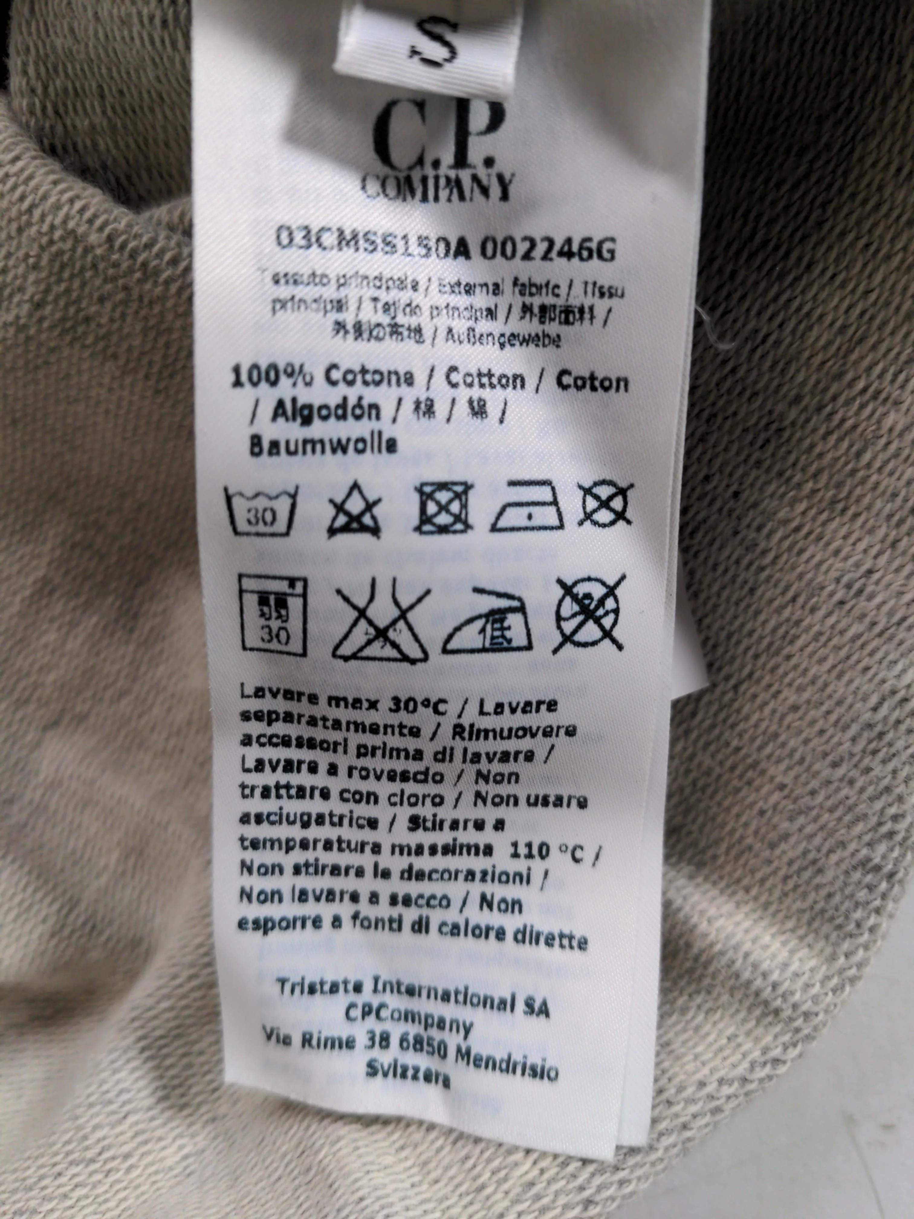 C.P. Company Men's Hoodie S Grey 100% Cotton Pullover - Image 6