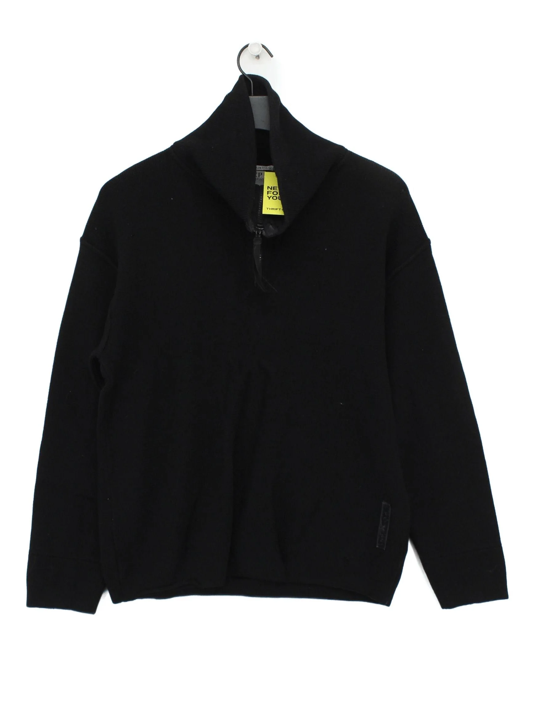 C.P. Company Men's Jumper M Black 100% Wool High Neck Pullover