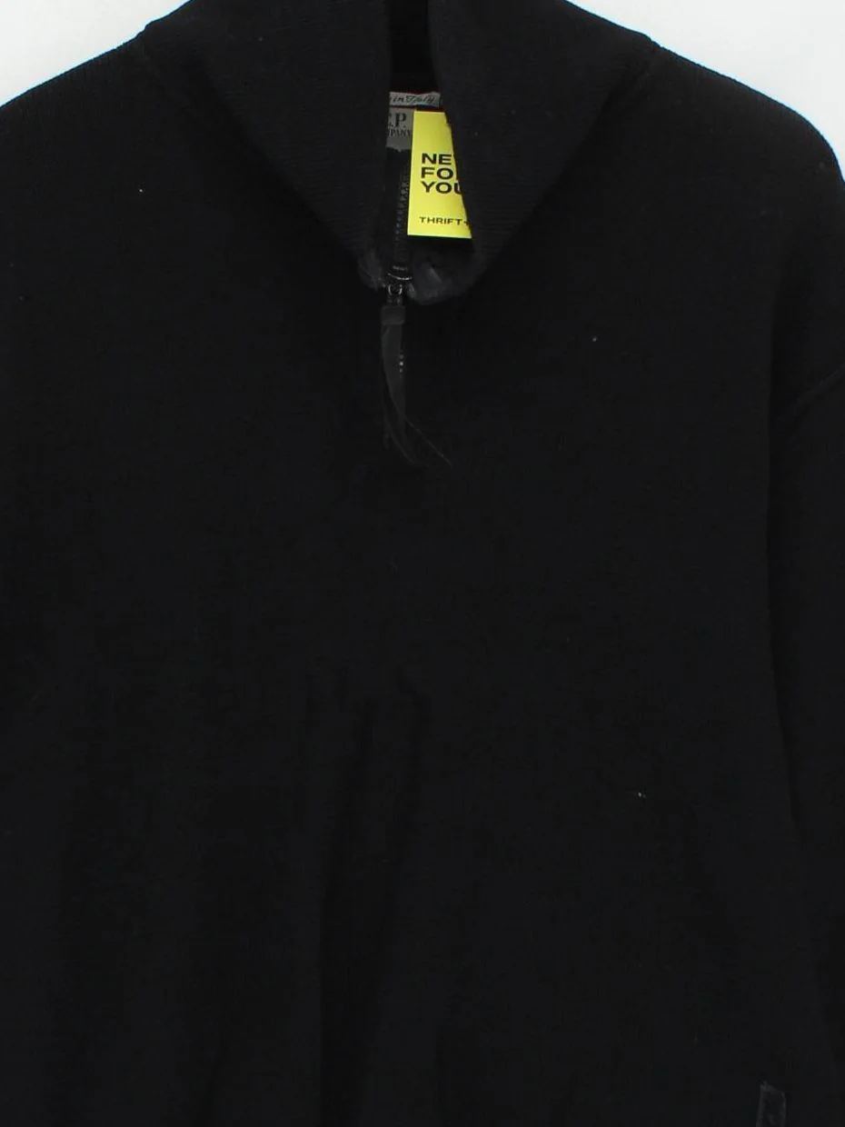 C.P. Company Men's Jumper M Black 100% Wool High Neck Pullover - Image 3