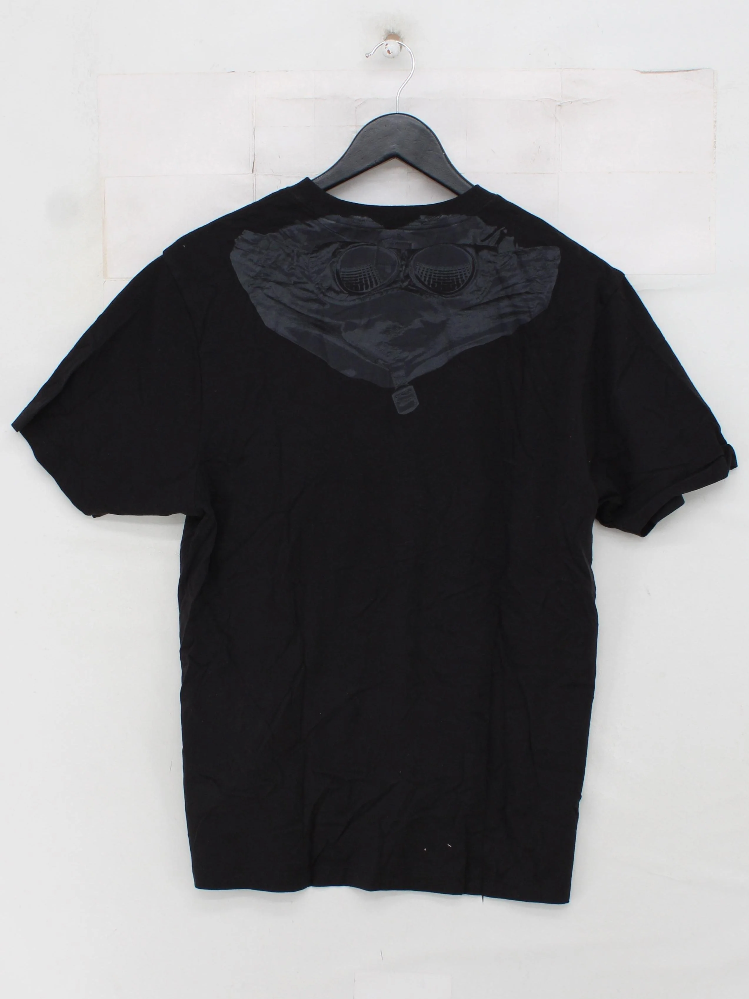 C.P. Company Men's T-Shirt M Black 100% Cotton Basic - Image 2