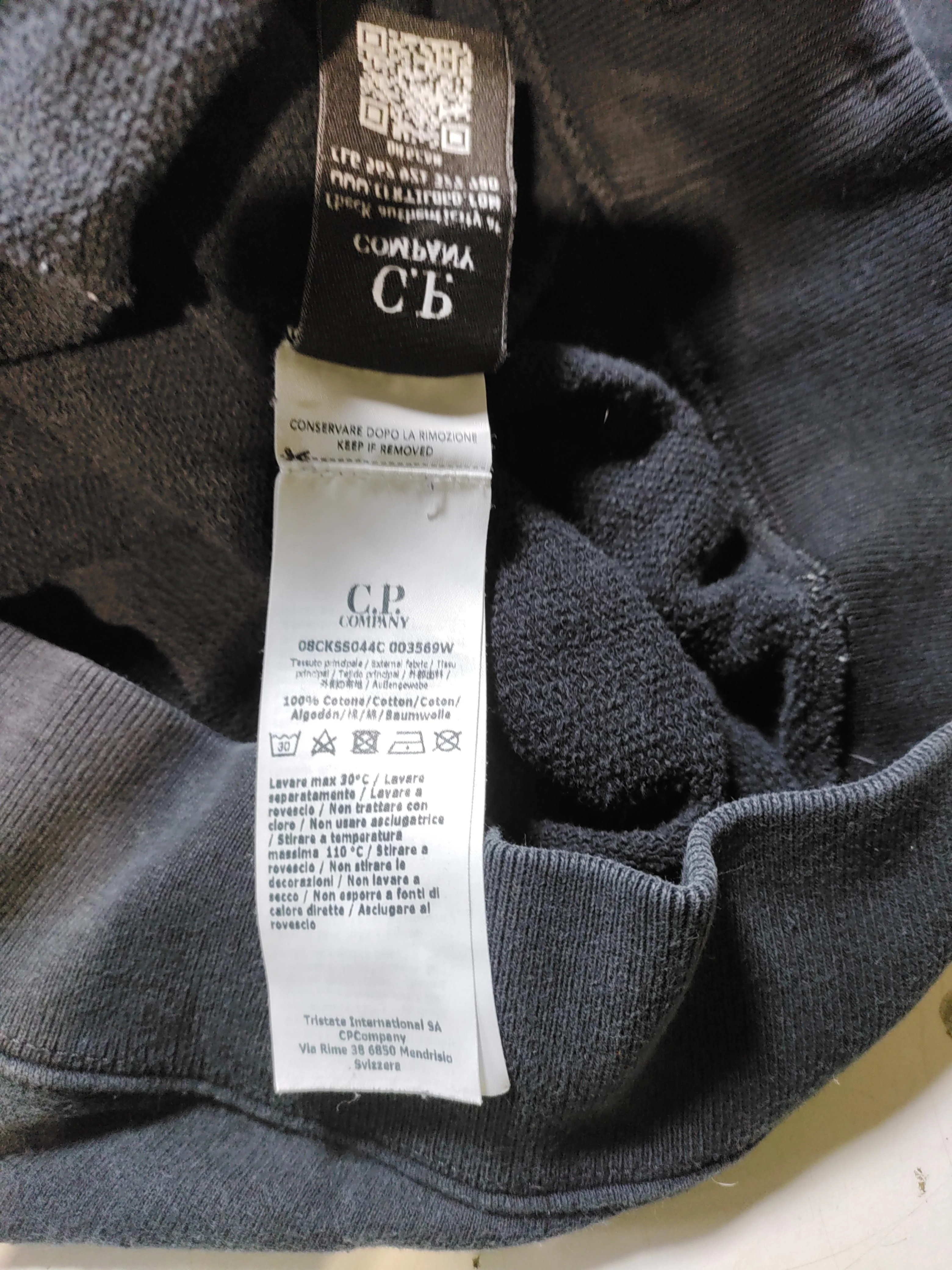 C.P. Company Women's Hoodie UK 12 Black Graphic 100% Cotton Pullover - Image 7