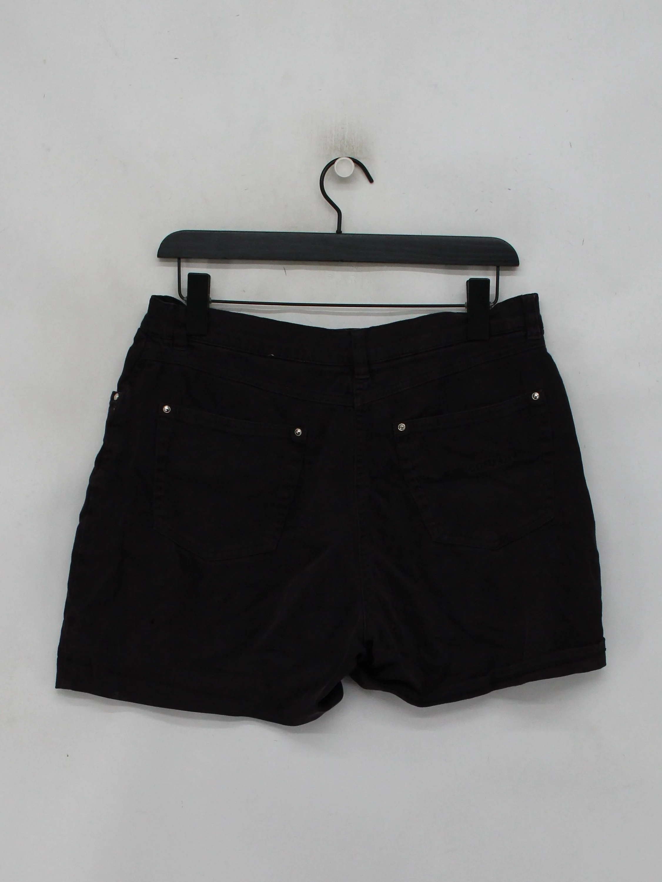 C.P. Company Women's Shorts UK 16 Black Cotton with Elastane Cut-Off - Image 2